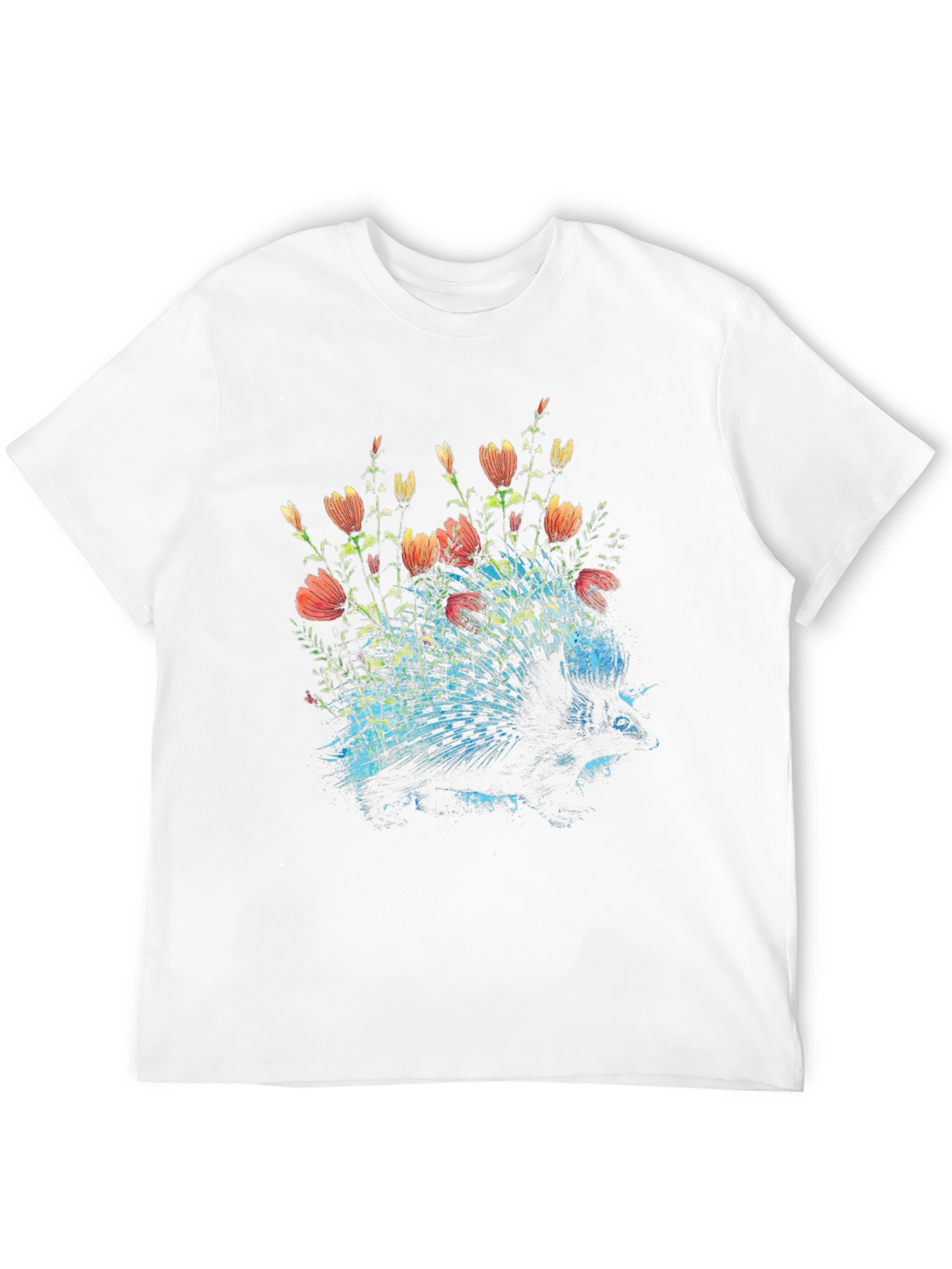 Floral Porcupine Graphic Tee - Black