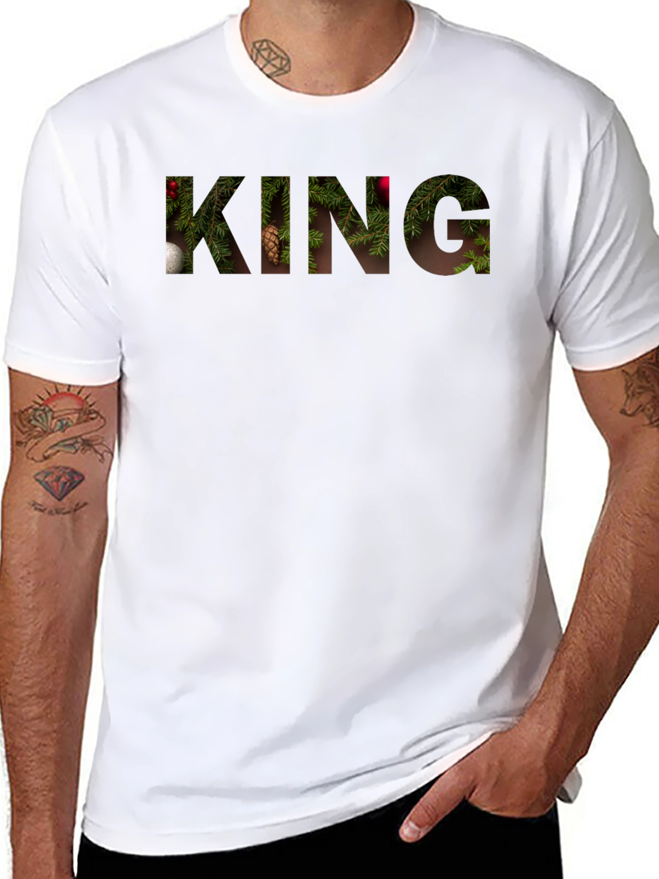 King Christmas Tree Fill Tee - Black