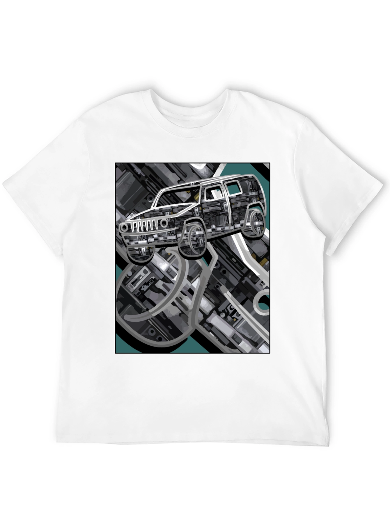 Abstract Car Graphic Black Tee