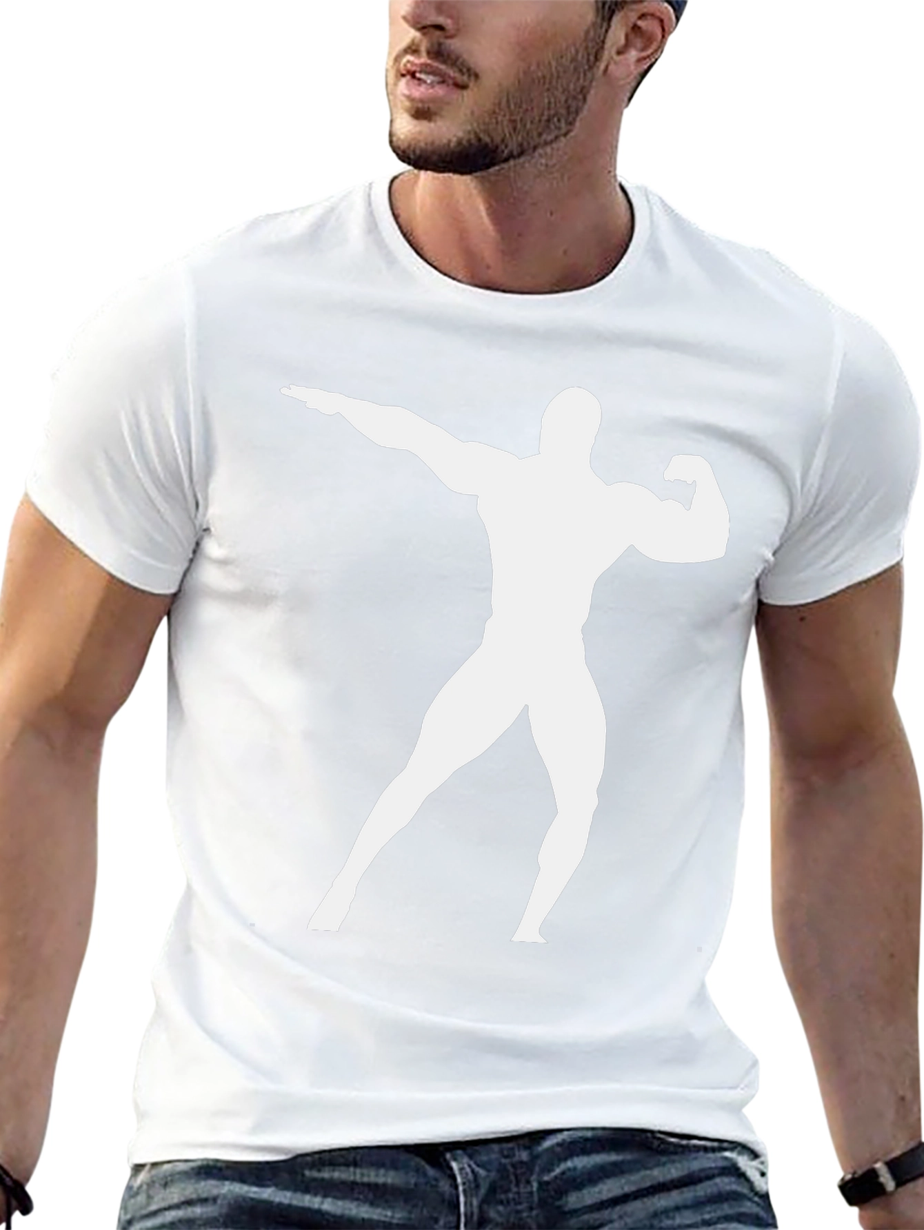 Bodybuilder Silhouette Black T-Shirt - Fitness Apparel