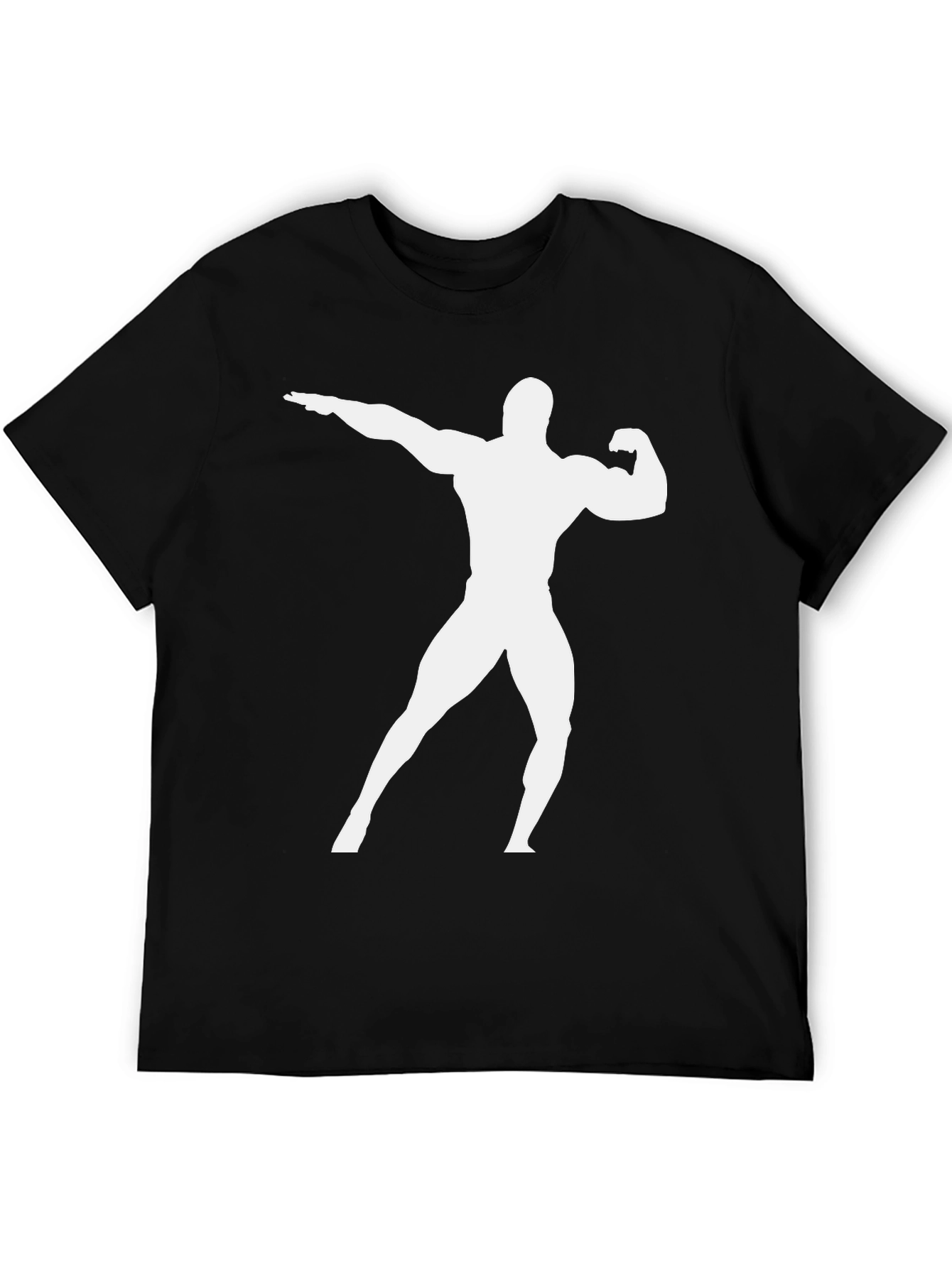 Bodybuilder Silhouette Black T-Shirt - Fitness Apparel