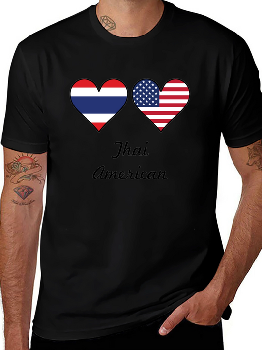 Thai American Pride T-Shirt - Heart Flag Design