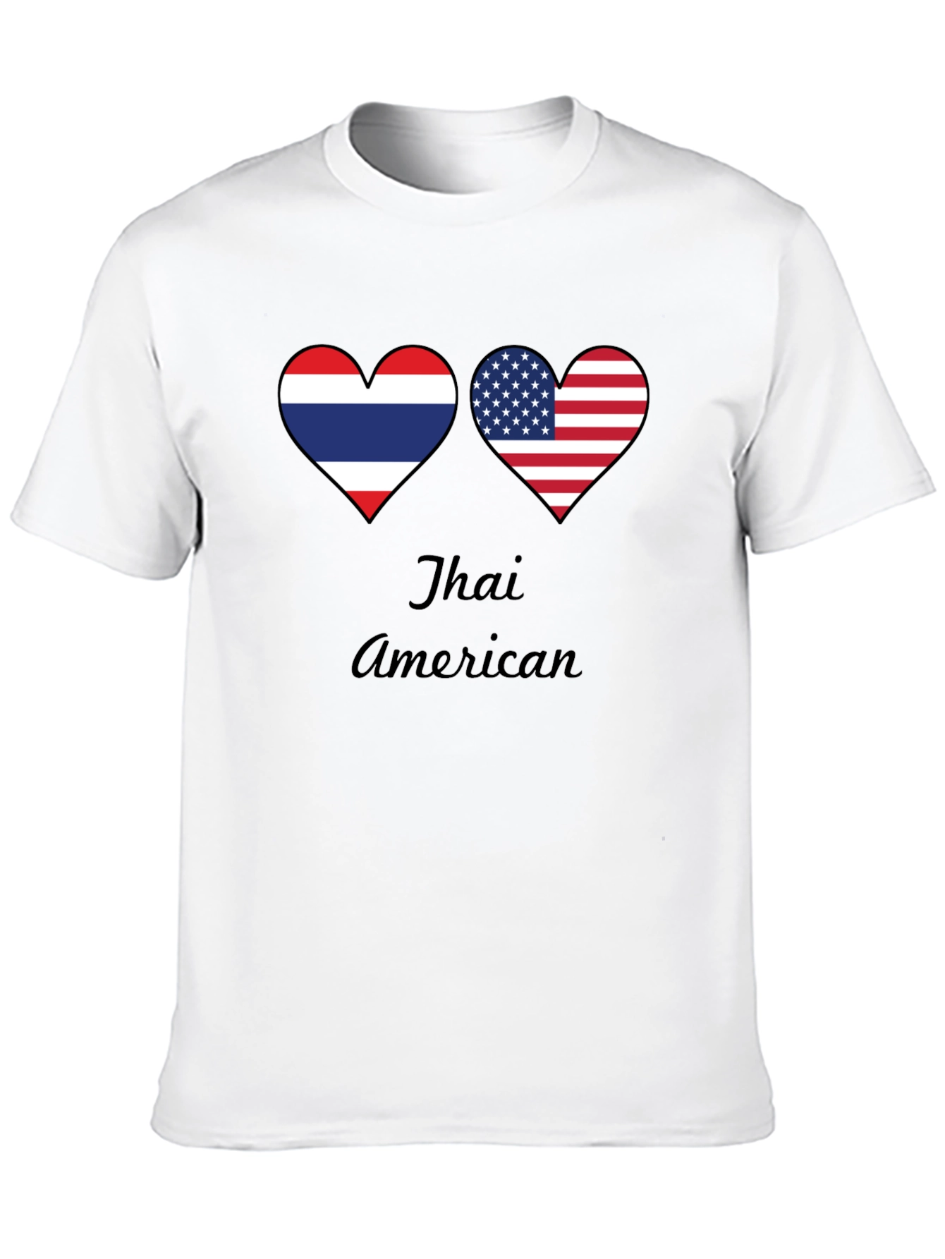 Thai American Pride T-Shirt - Heart Flag Design