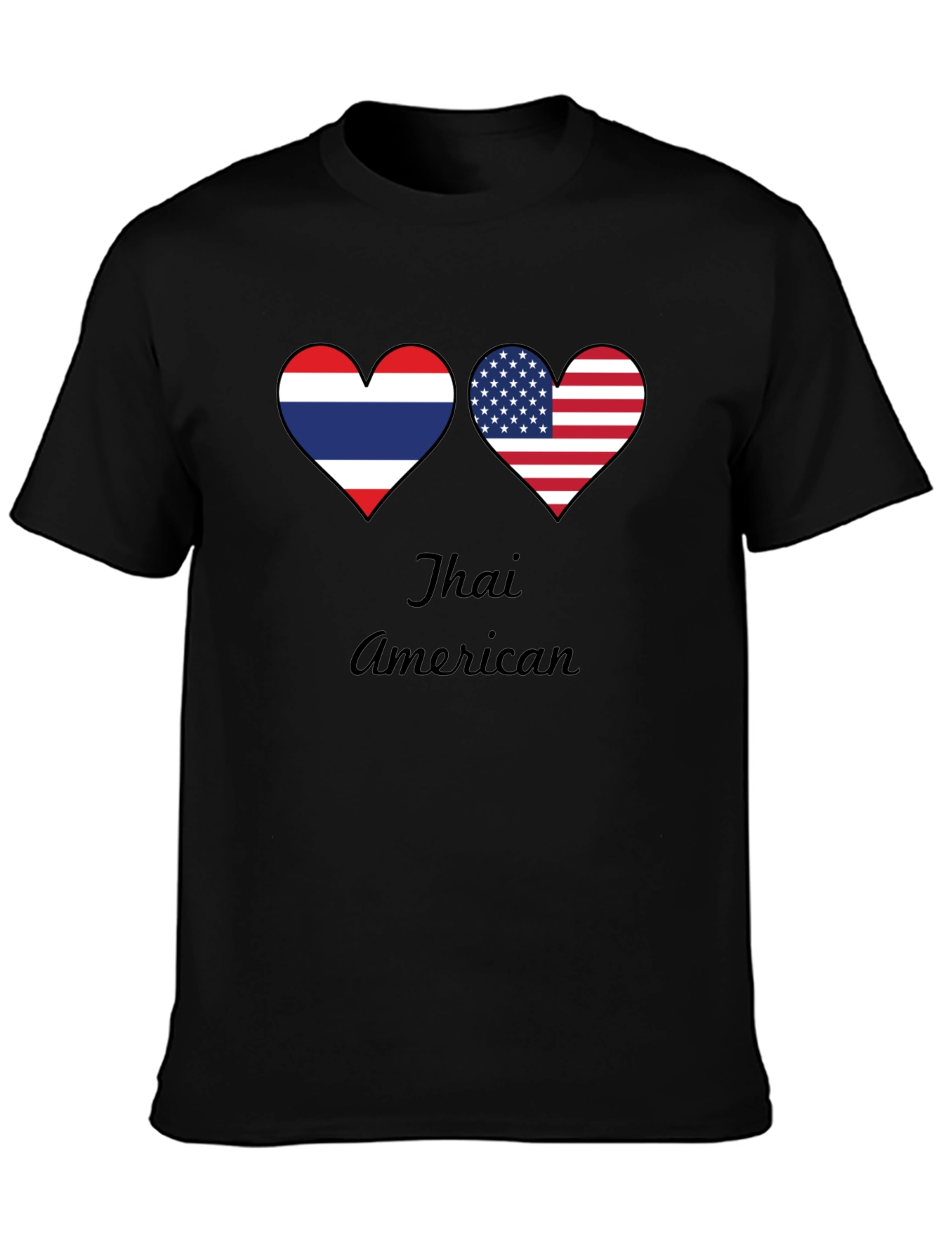 Thai American Pride T-Shirt - Heart Flag Design