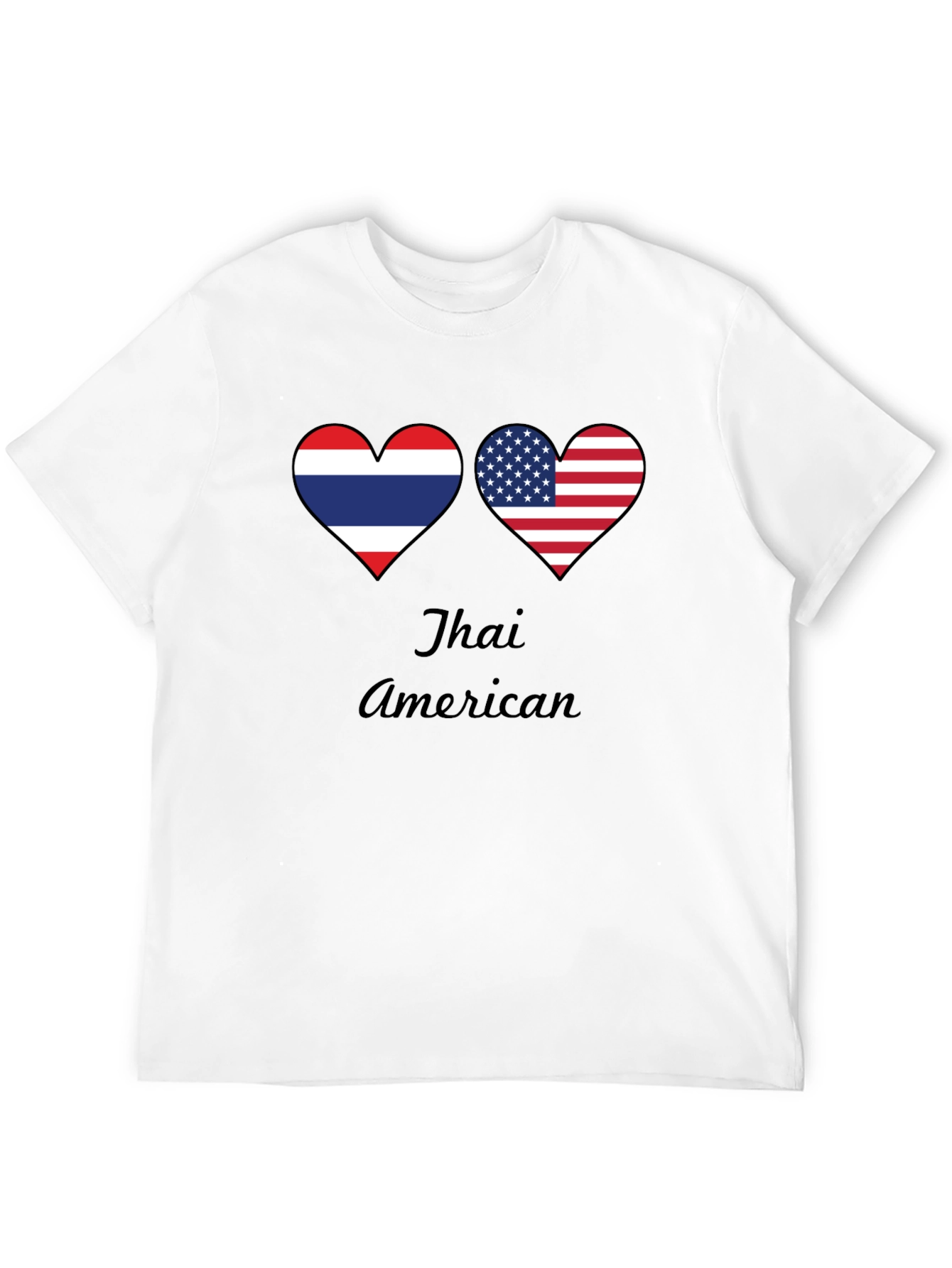 Thai American Pride T-Shirt - Heart Flag Design