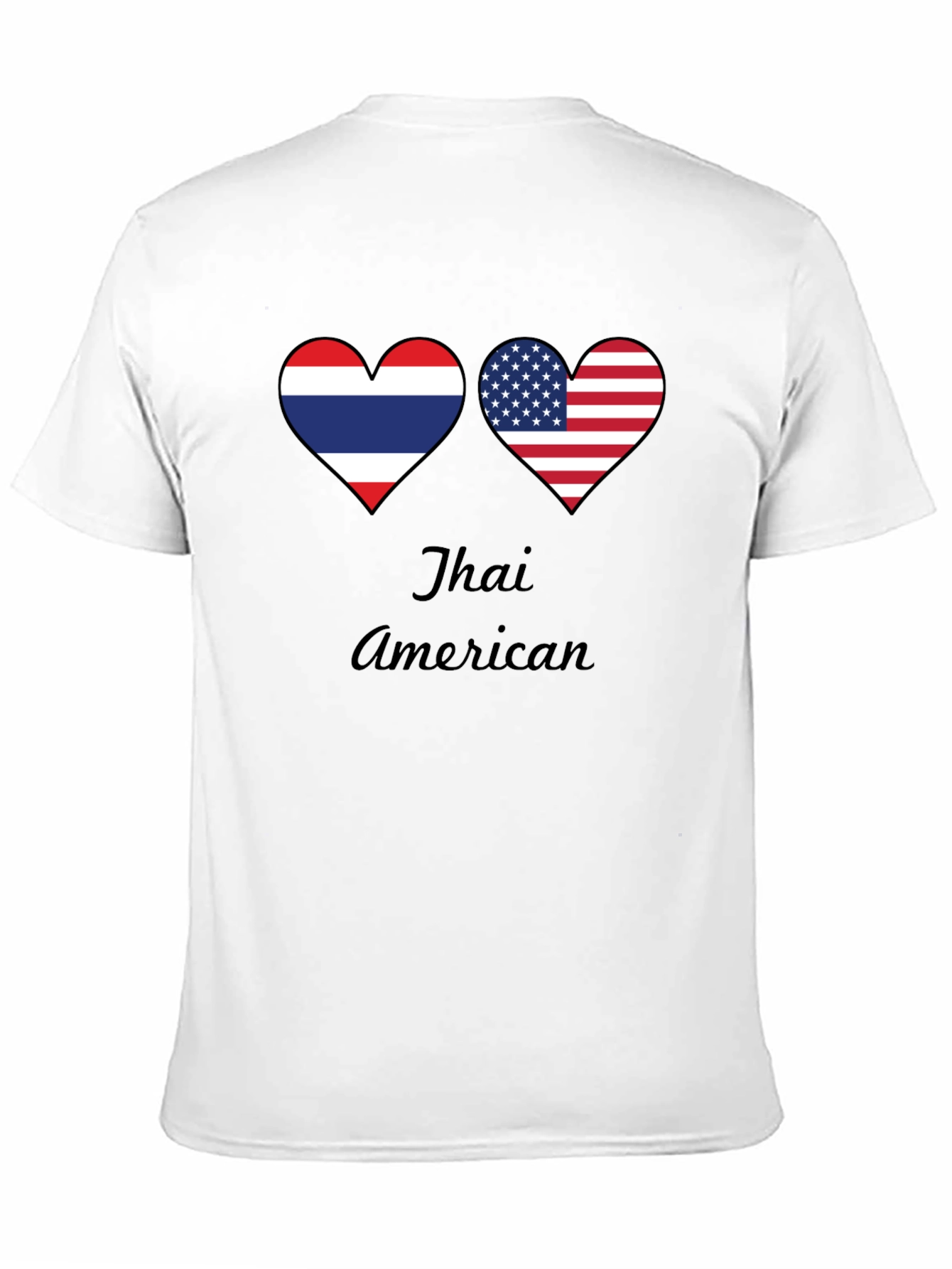 Thai American Pride T-Shirt - Heart Flag Design