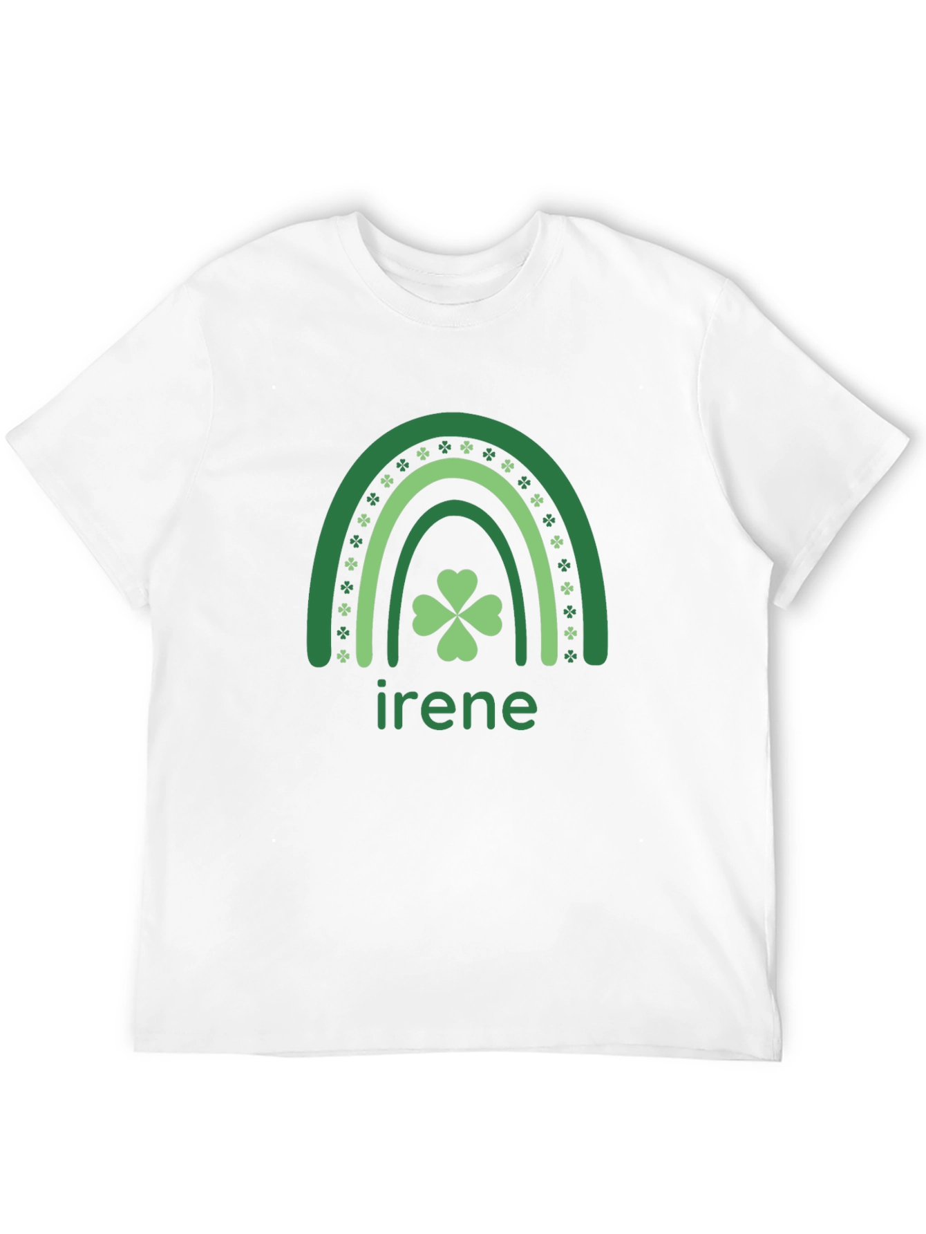 St. Patricks Day Irene Rainbow Shamrock Graphic Tee