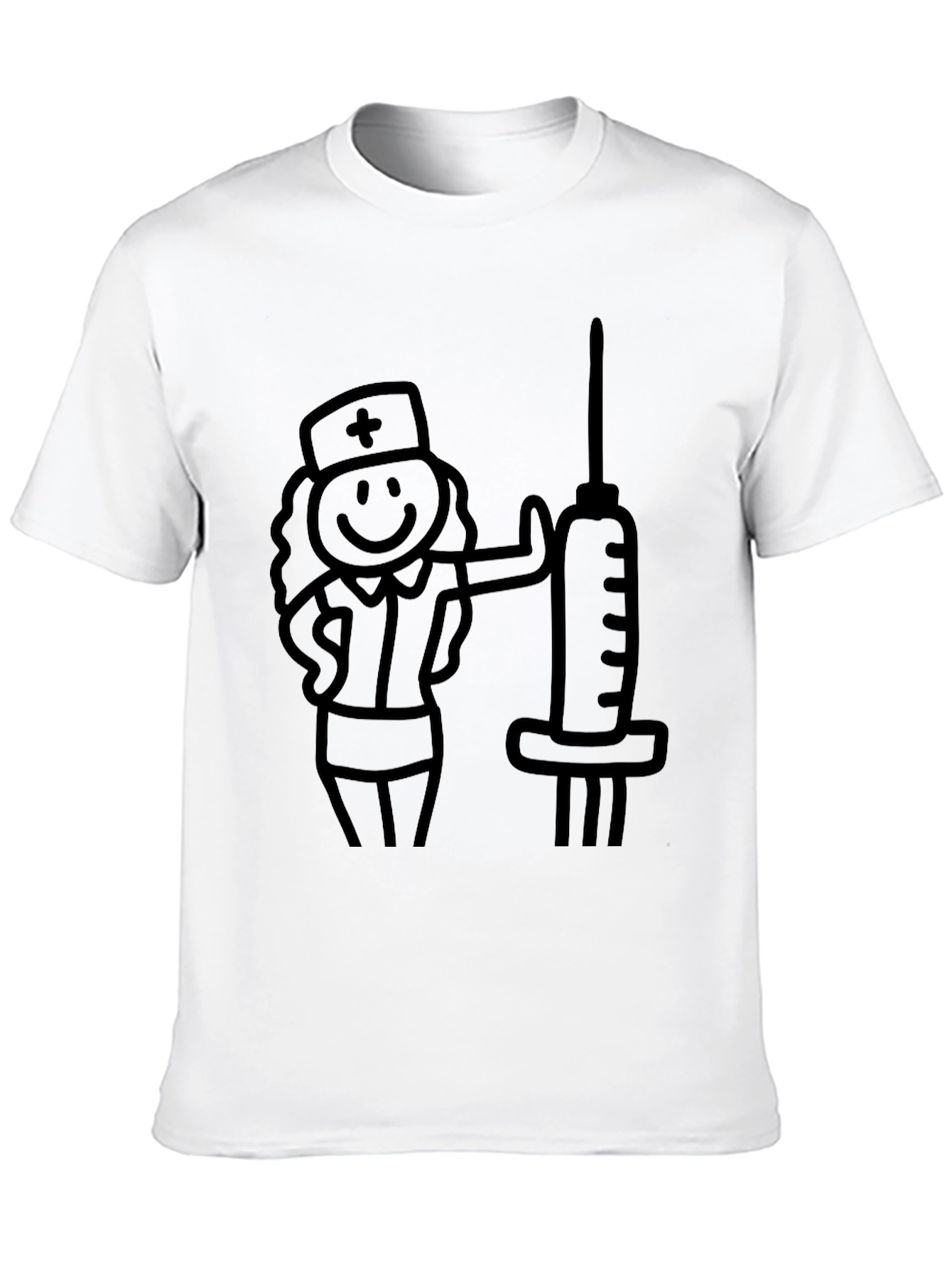 Novelty Nurse & Syringe Graphic Tee