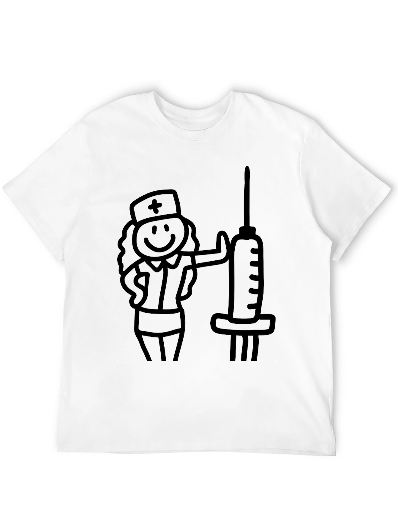 Novelty Nurse & Syringe Graphic Tee