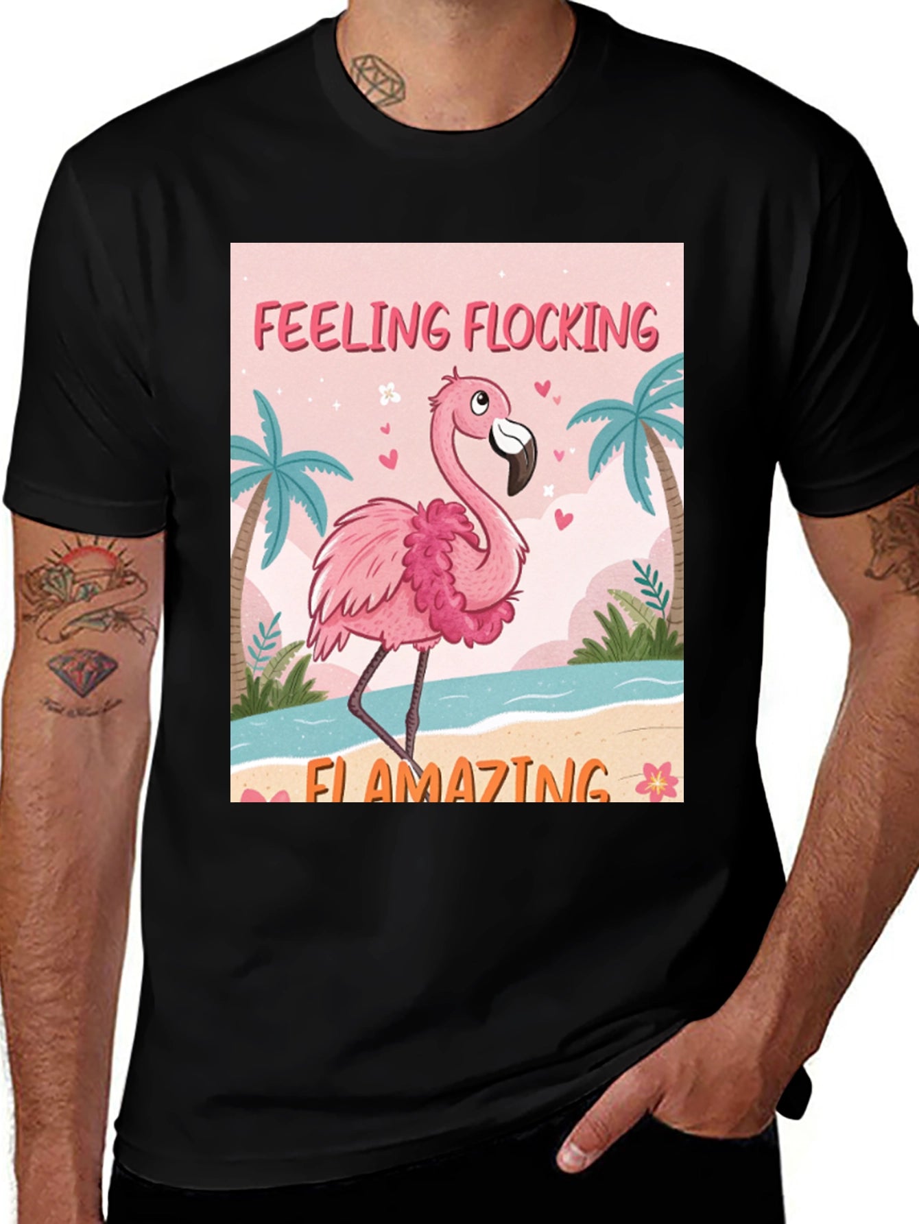 Feeling Flocking Flamazing Flamingo Graphic Tee