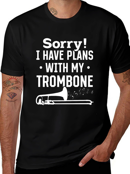 Trombone Plans T-Shirt Funny Musician Tee