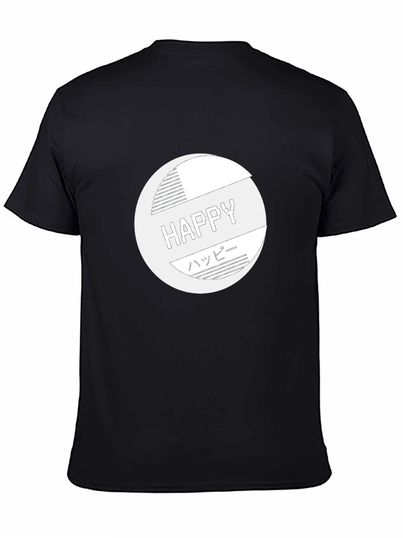 Happy Graphic Tee - Stylish Black T-Shirt