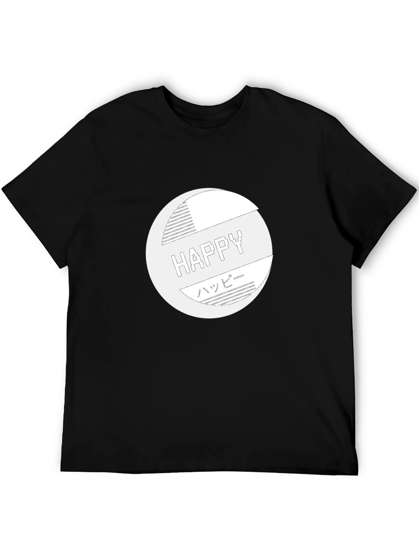 Happy Graphic Tee - Stylish Black T-Shirt
