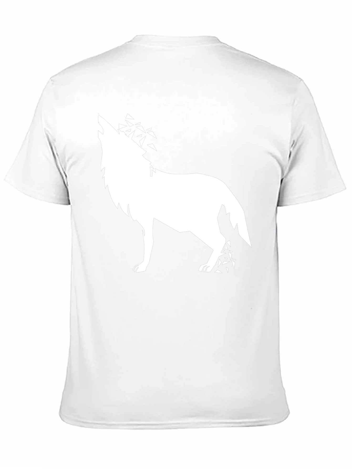 Geometric Wolf Graphic Tee - Black