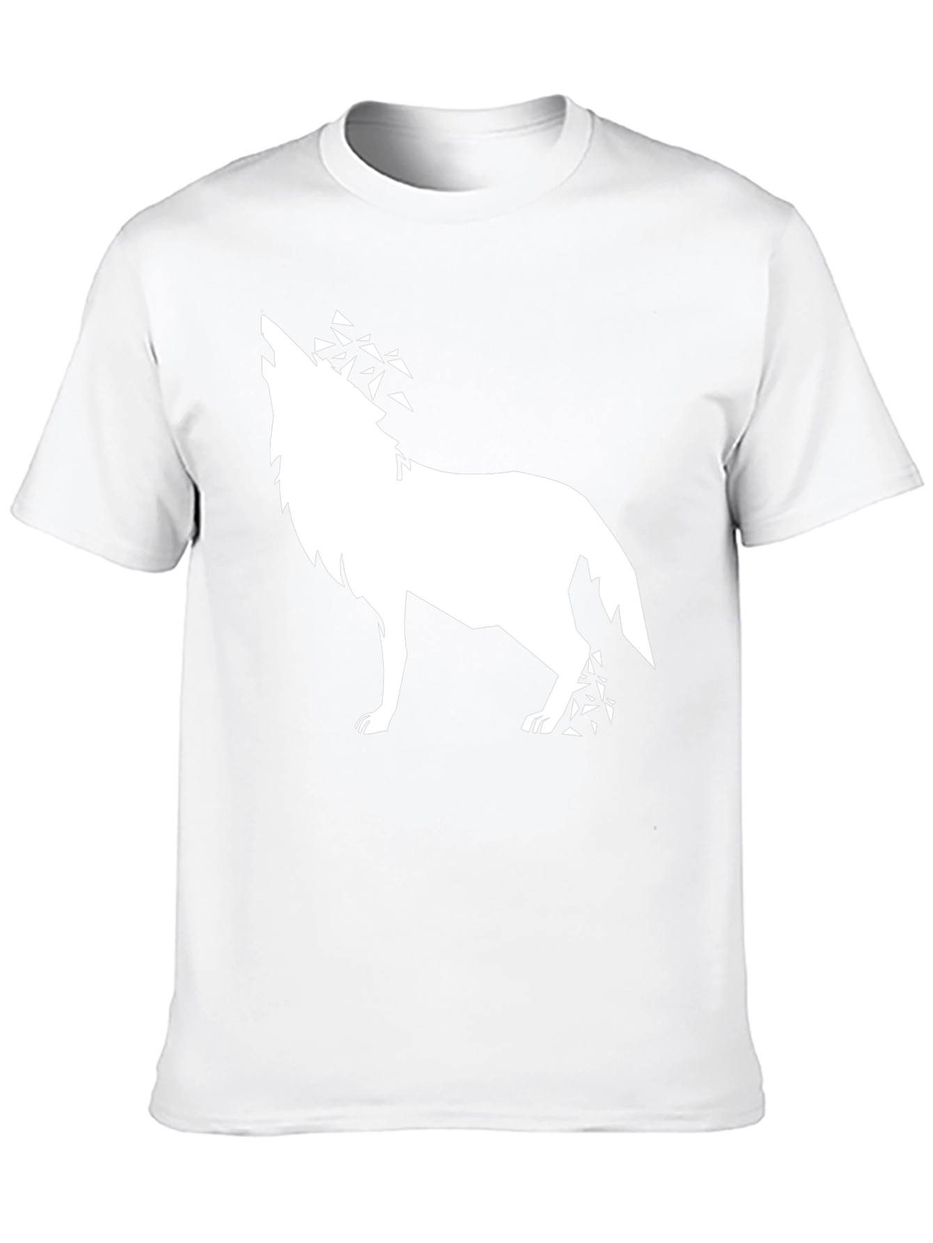Geometric Wolf Graphic Tee - Black