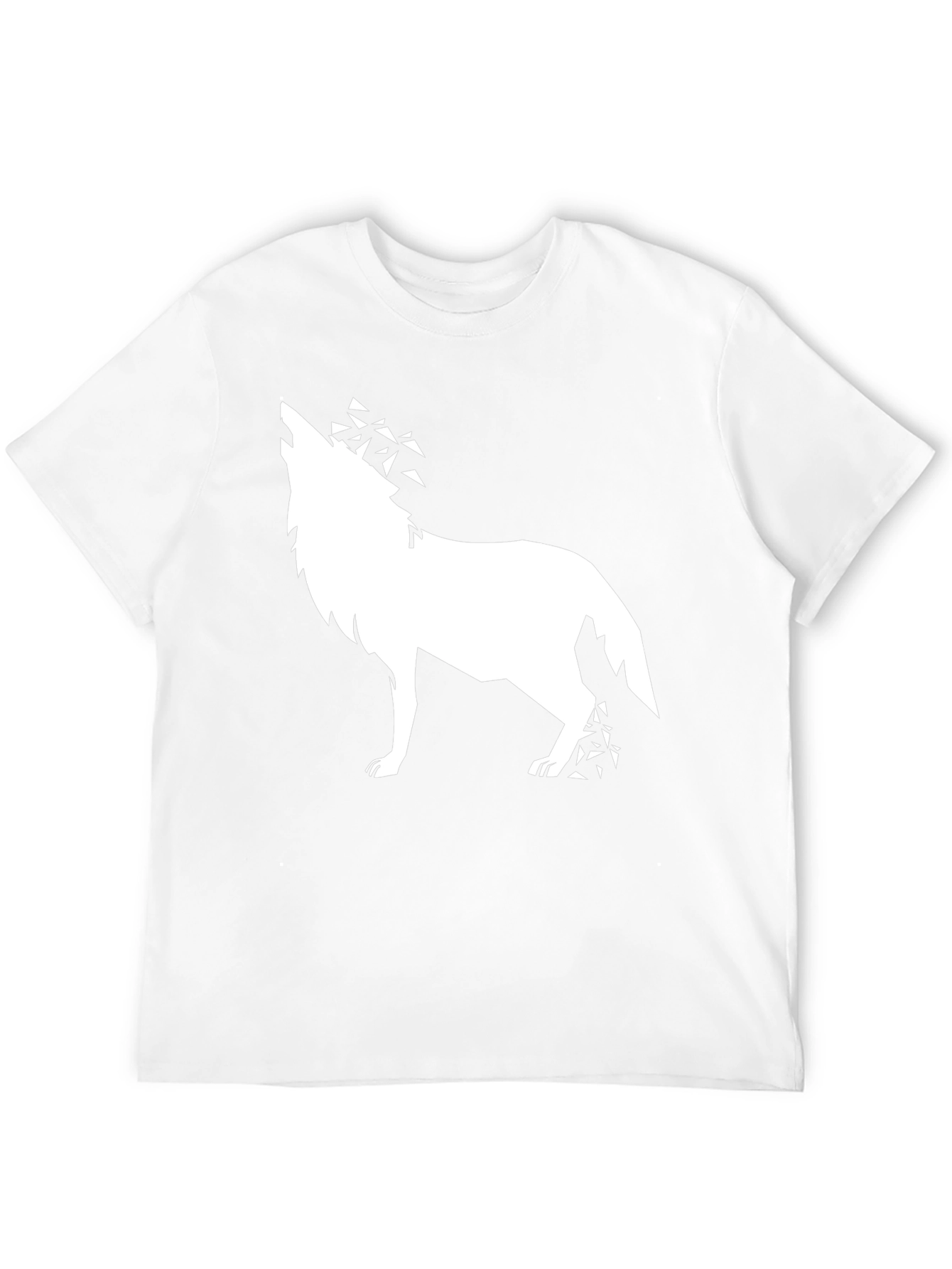 Geometric Wolf Graphic Tee - Black