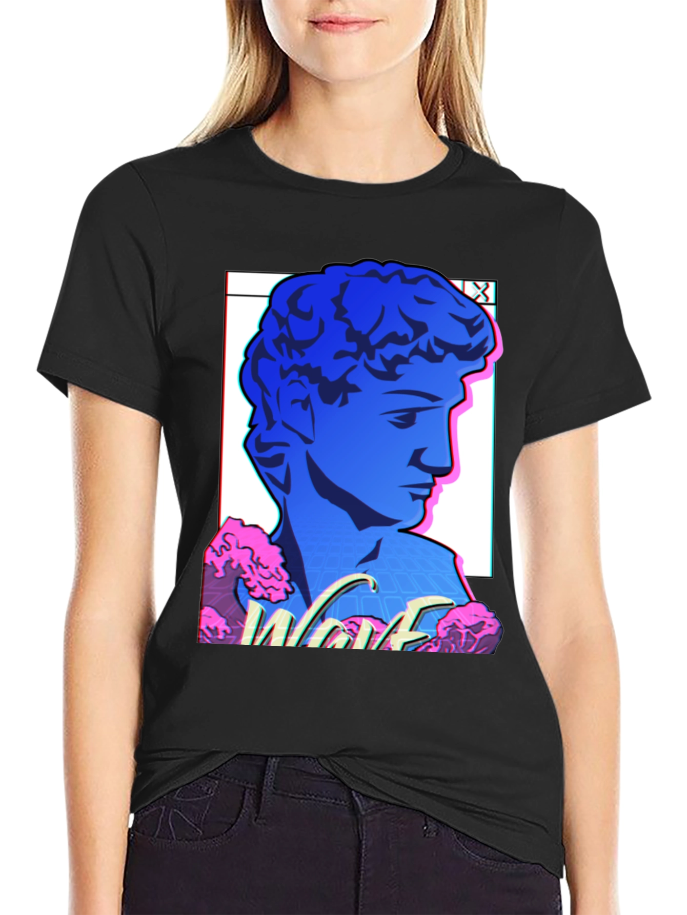 Vaporwave Statue Graphic T-Shirt - Retro Aesthetic Tee