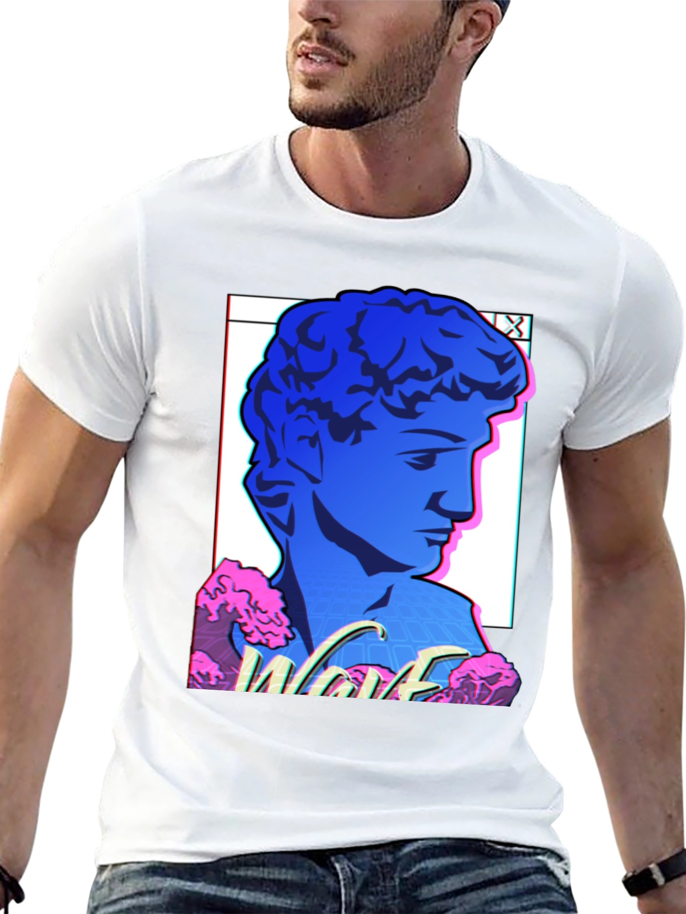 Vaporwave Statue Graphic T-Shirt - Retro Aesthetic Tee