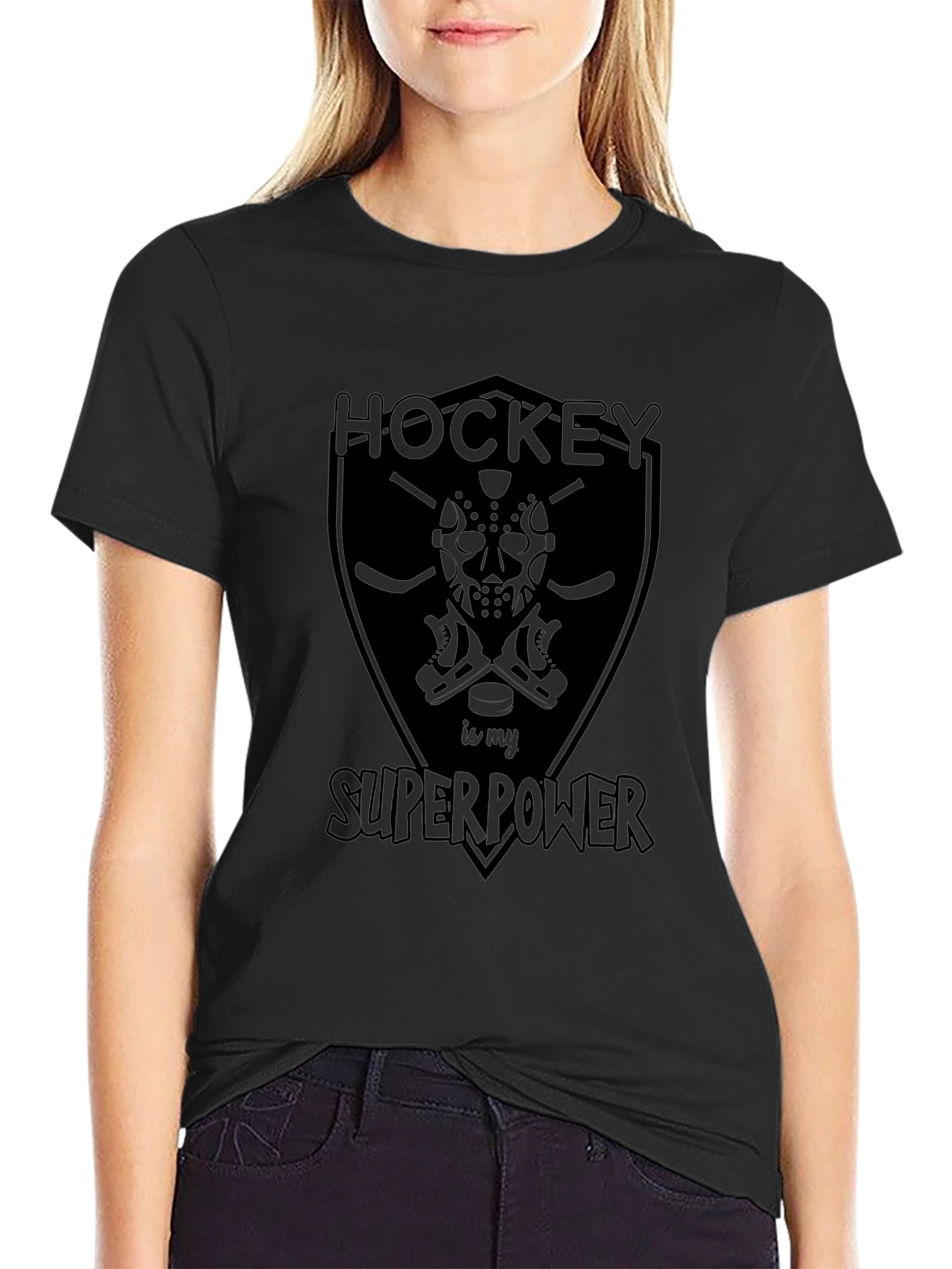 Hockey is My Superpower T-Shirt - Black