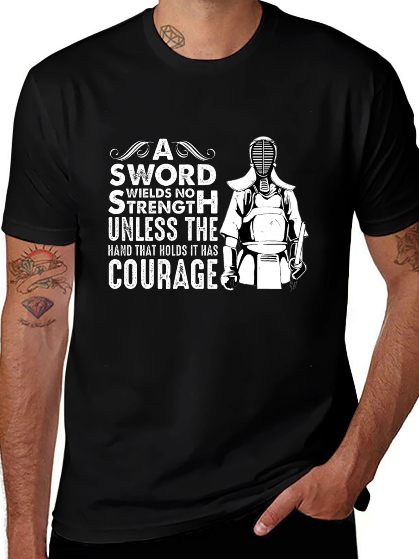 Courage Sword T-Shirt - Kendo Warrior Design