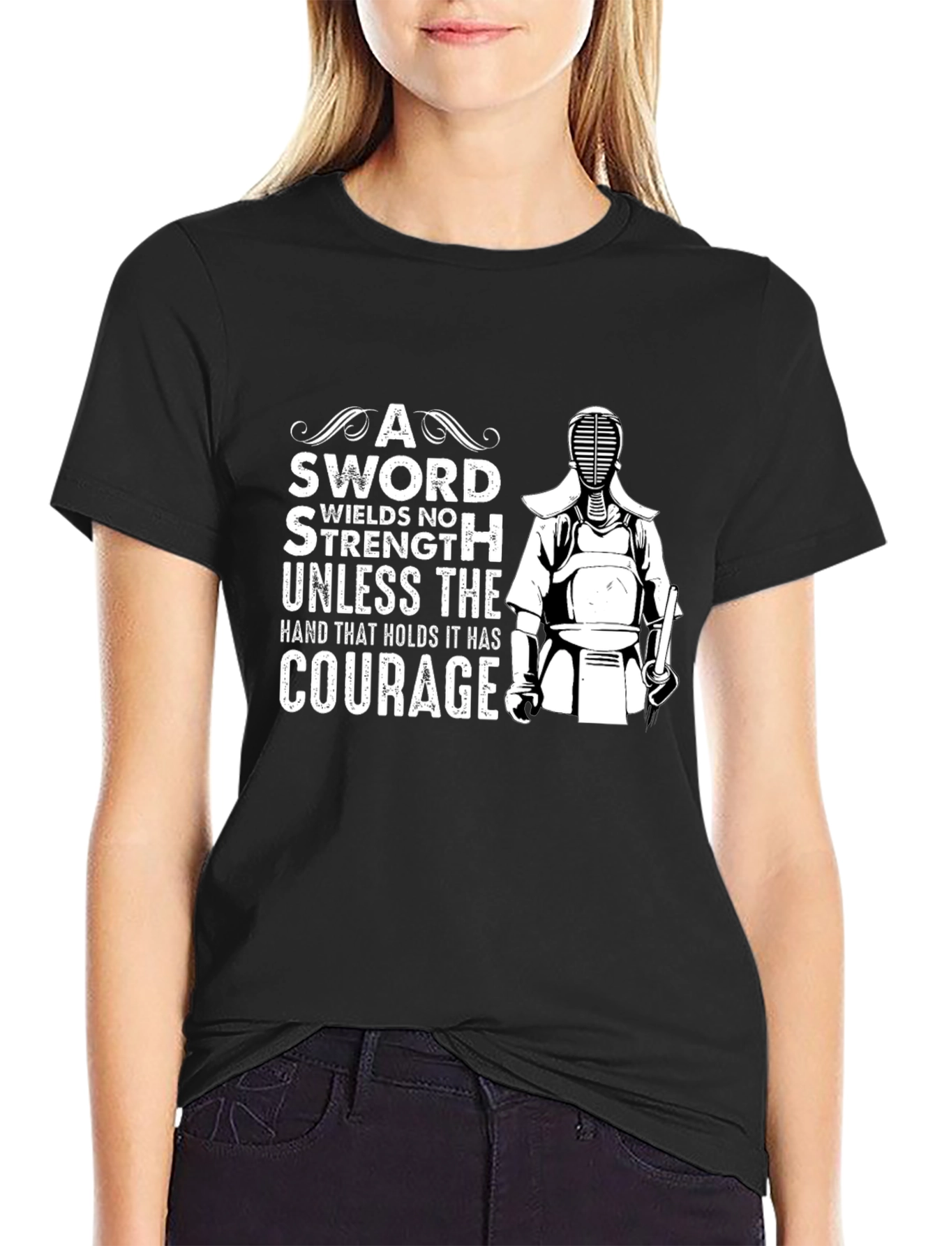 Courage Sword T-Shirt - Kendo Warrior Design