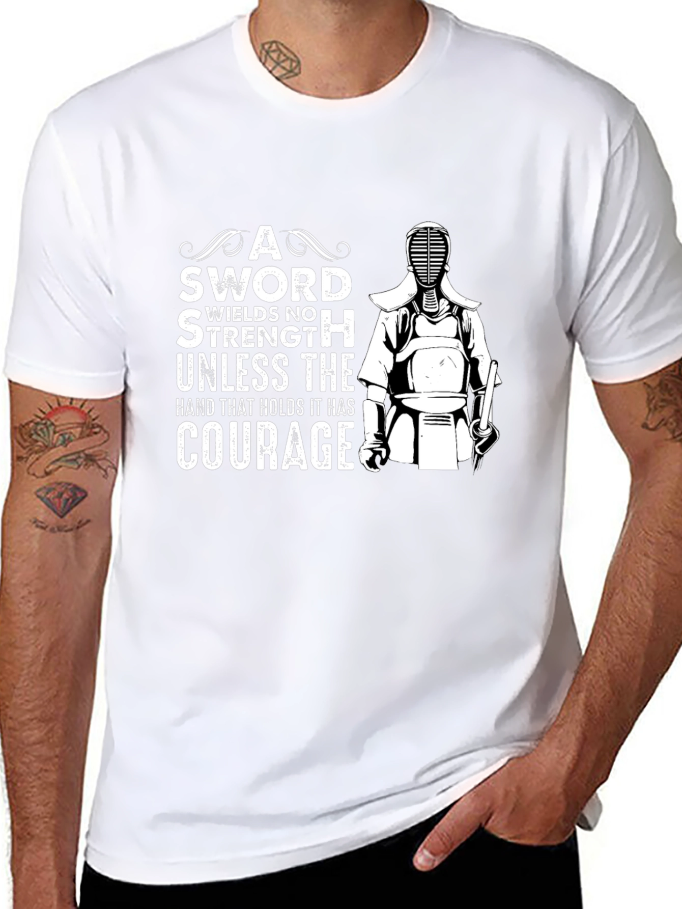 Courage Sword T-Shirt - Kendo Warrior Design