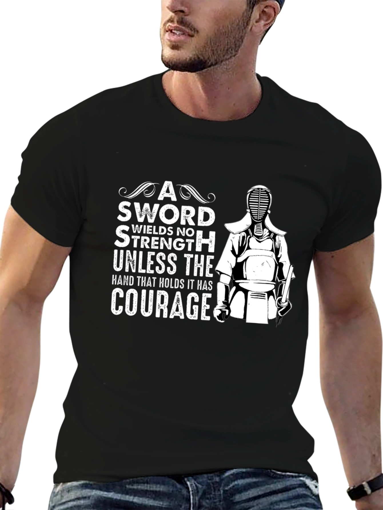 Courage Sword T-Shirt - Kendo Warrior Design