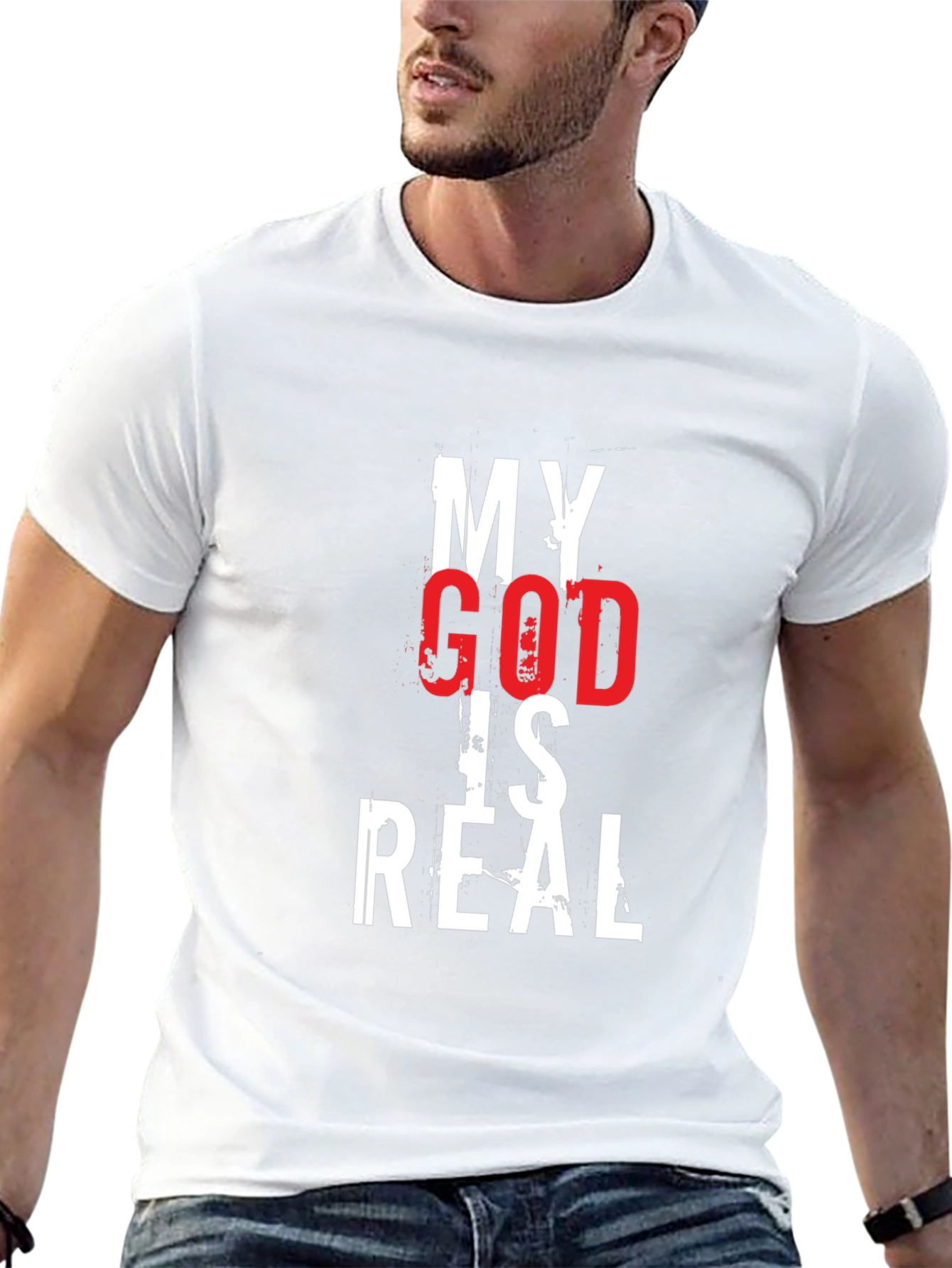 My God Is Real Graphic Tee - Black