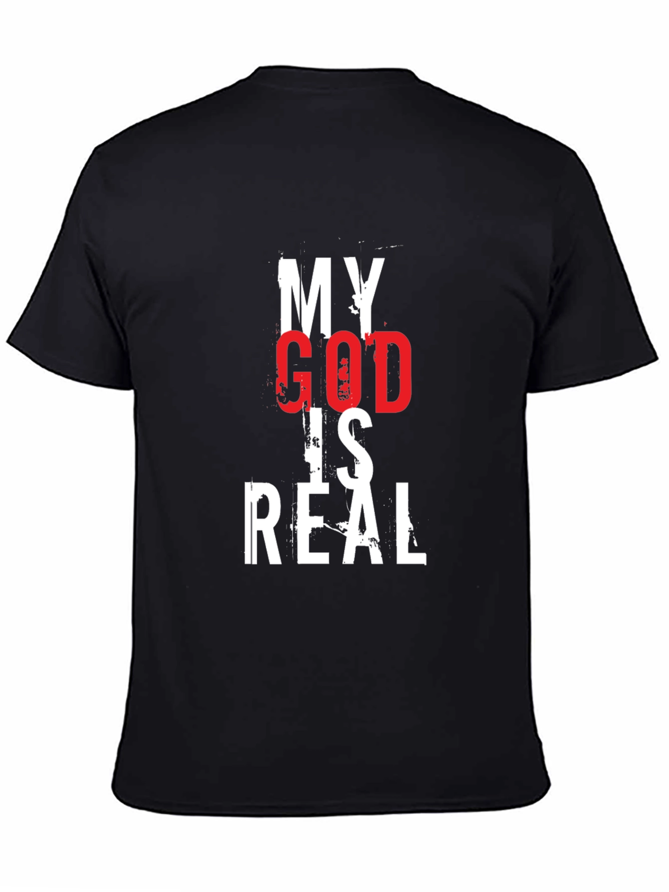 My God Is Real Graphic Tee - Black