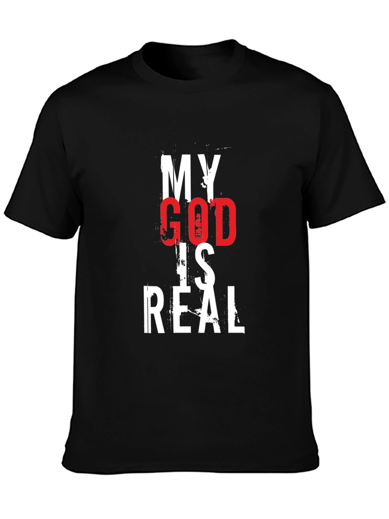 My God Is Real Graphic Tee - Black