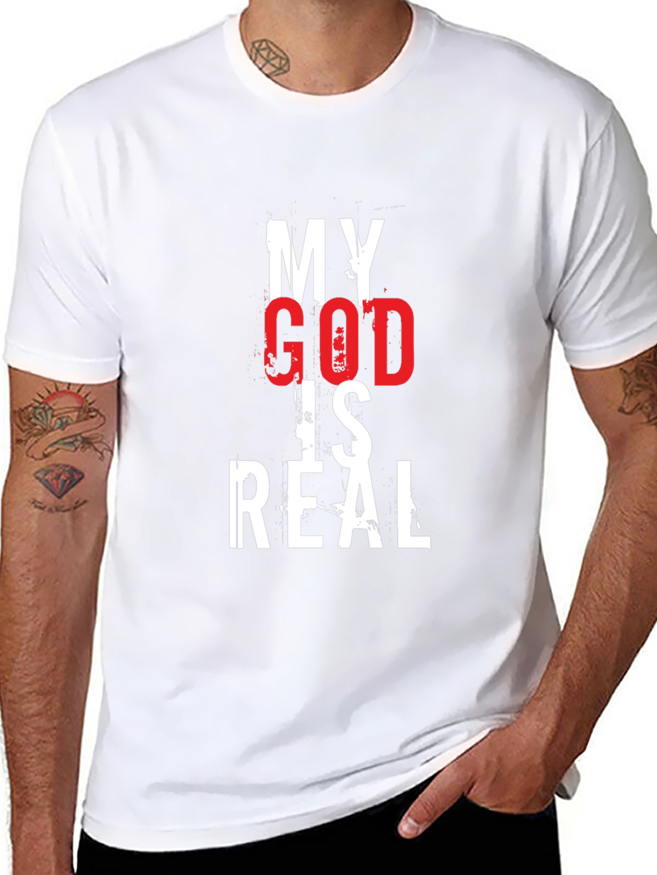 My God Is Real Graphic Tee - Black