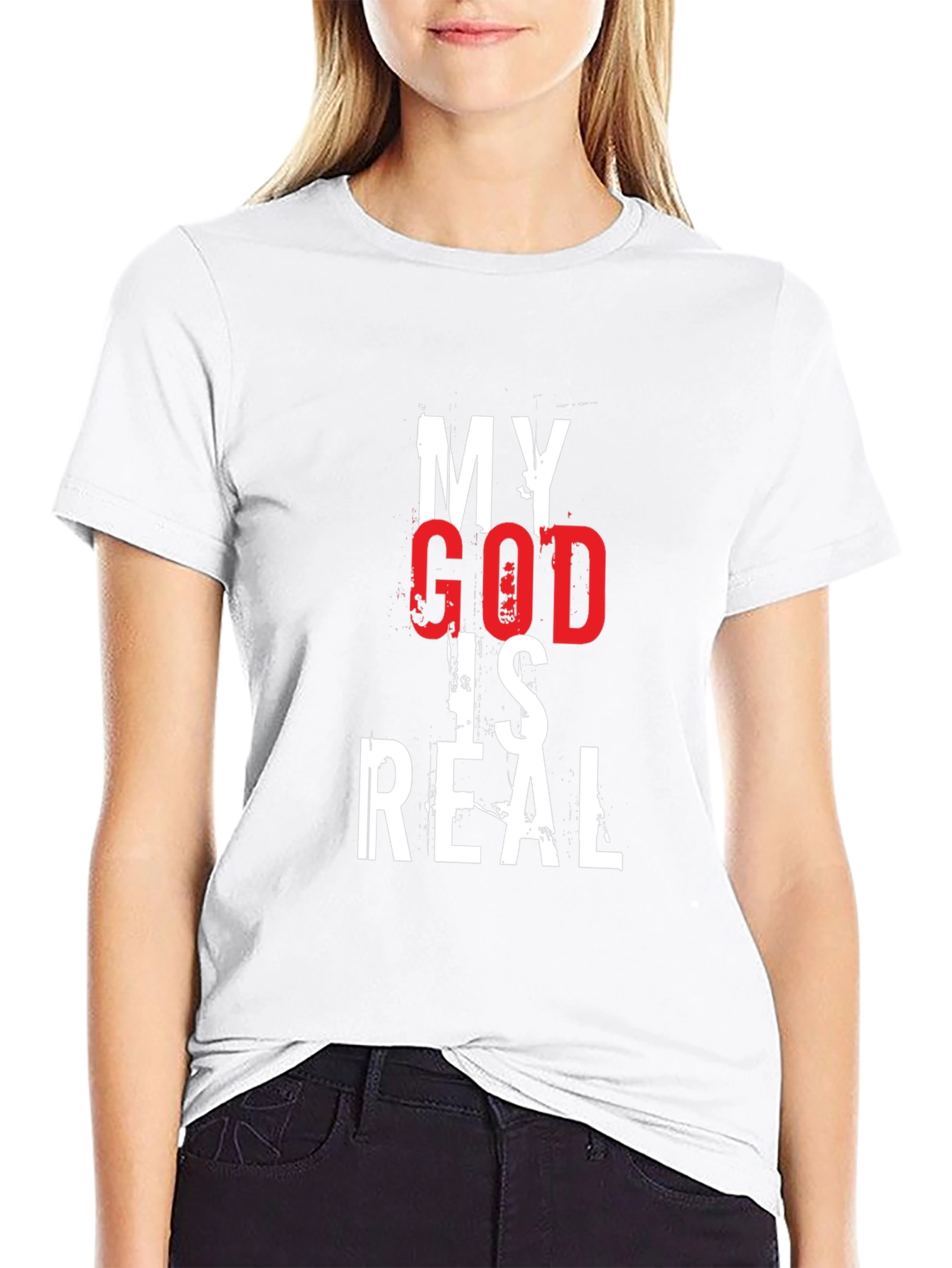 My God Is Real Graphic Tee - Black