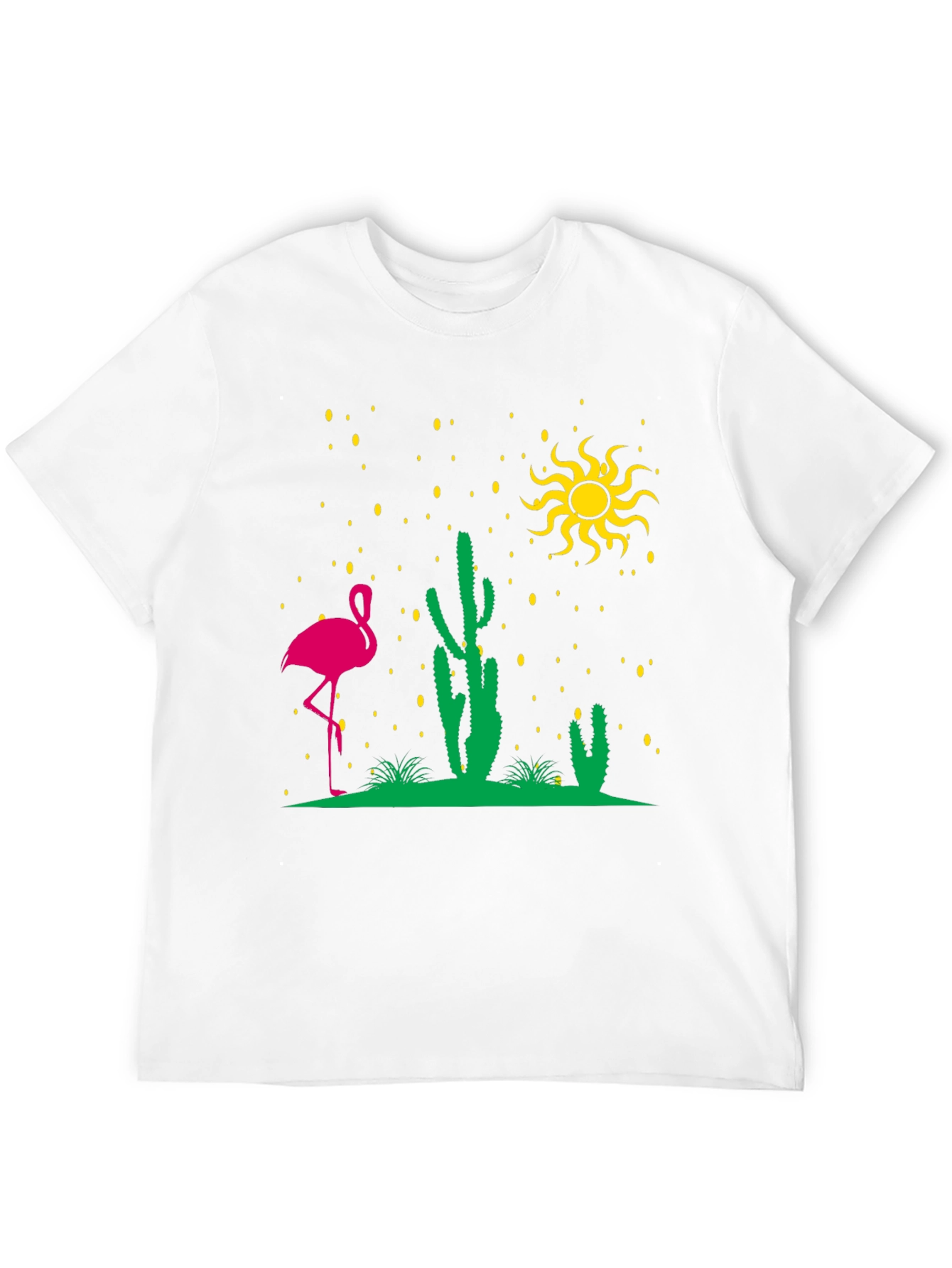 Flamingo Cactus Graphic Tee - Desert Style Shirt