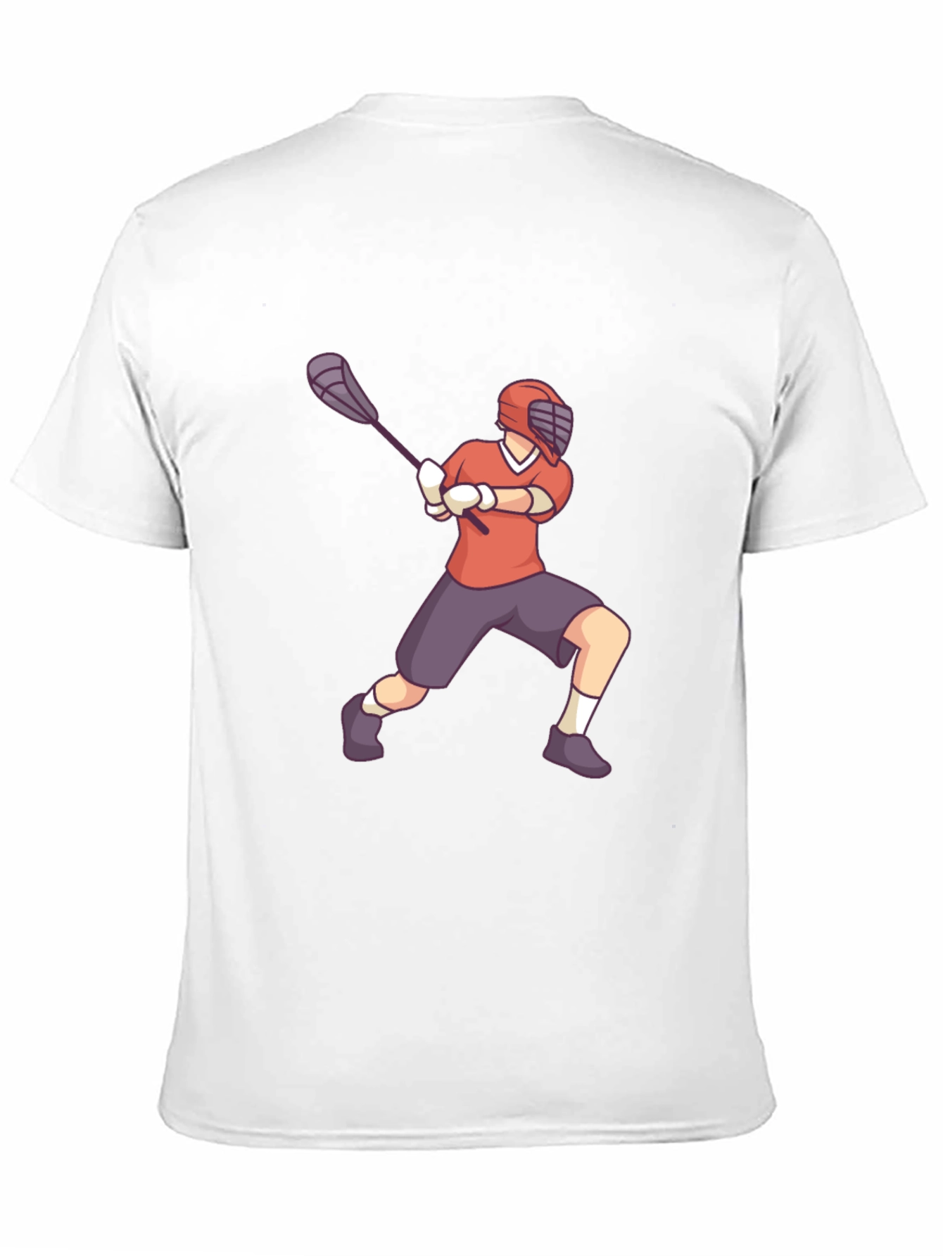 Lacrosse Player Graphic Tee - Black Cotton Shirt