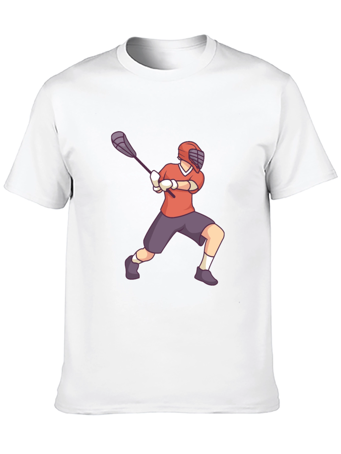 Lacrosse Player Graphic Tee - Black Cotton Shirt