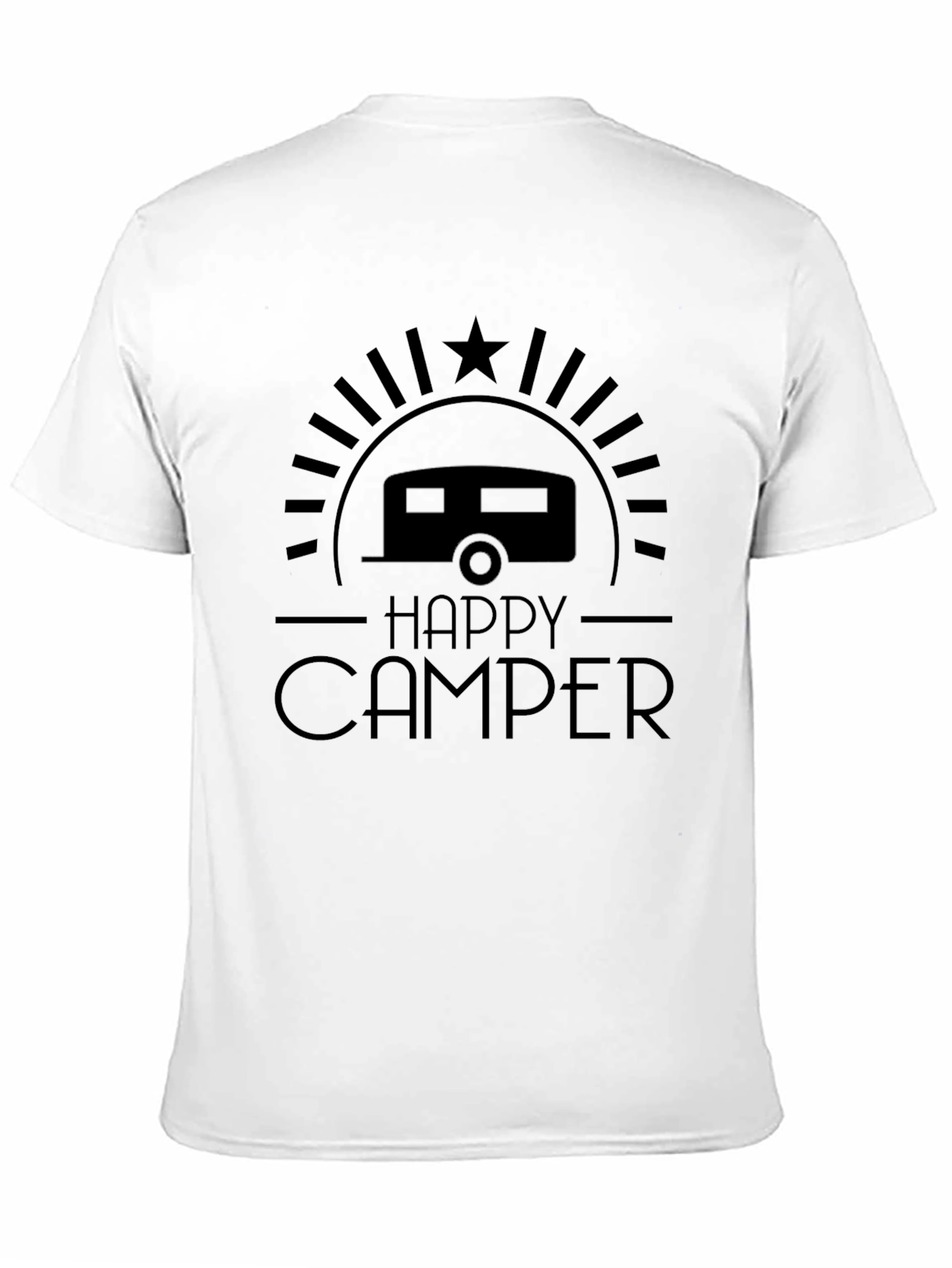 Happy Camper T-Shirt - Black Camping Tee