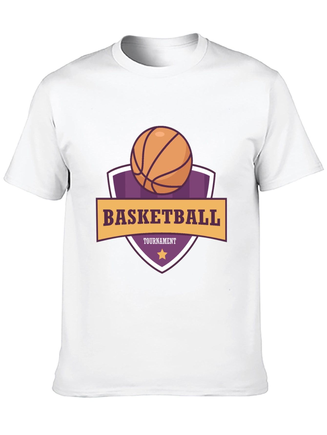 Basketball Tournament Graphic Tee - Black Cotton T-Shirt