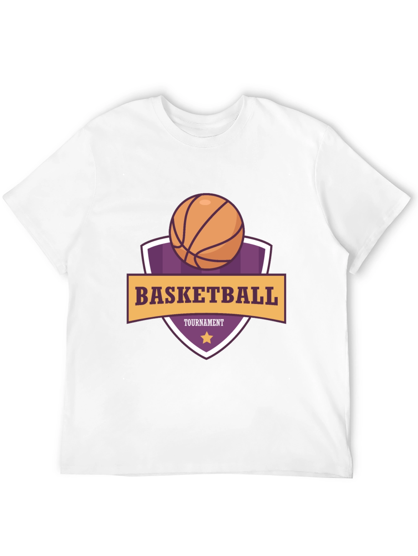 Basketball Tournament Graphic Tee - Black Cotton T-Shirt