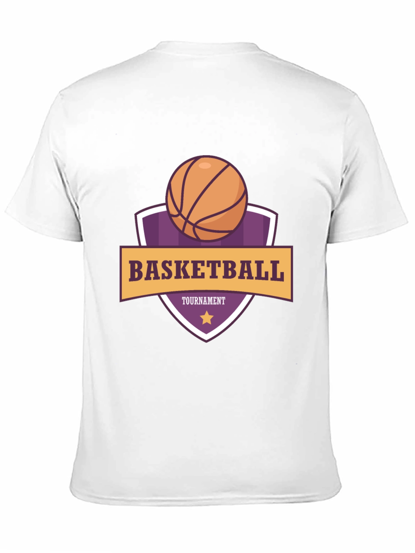 Basketball Tournament Graphic Tee - Black Cotton T-Shirt