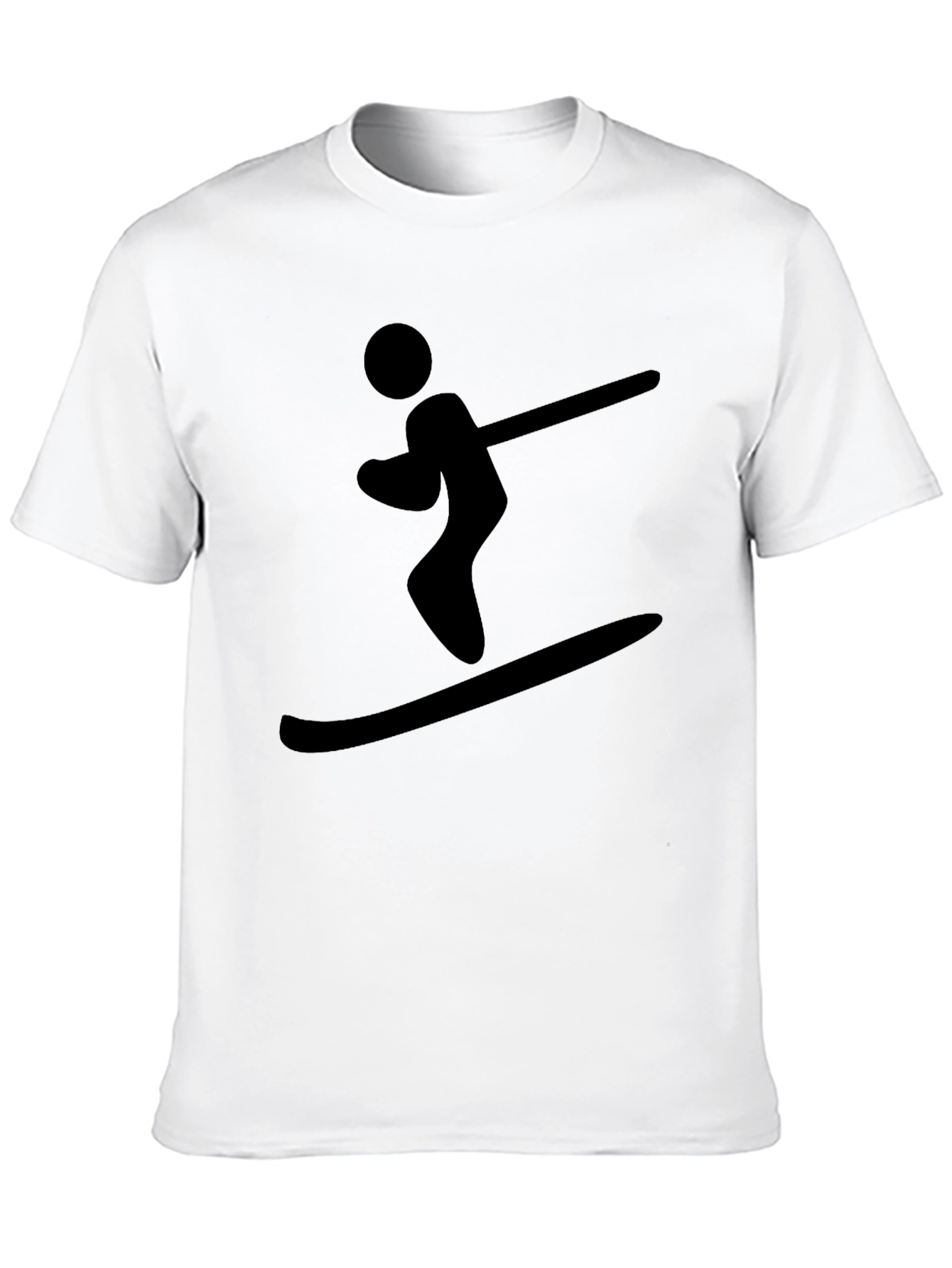 Black Skier Graphic Tee - Cool Sportswear