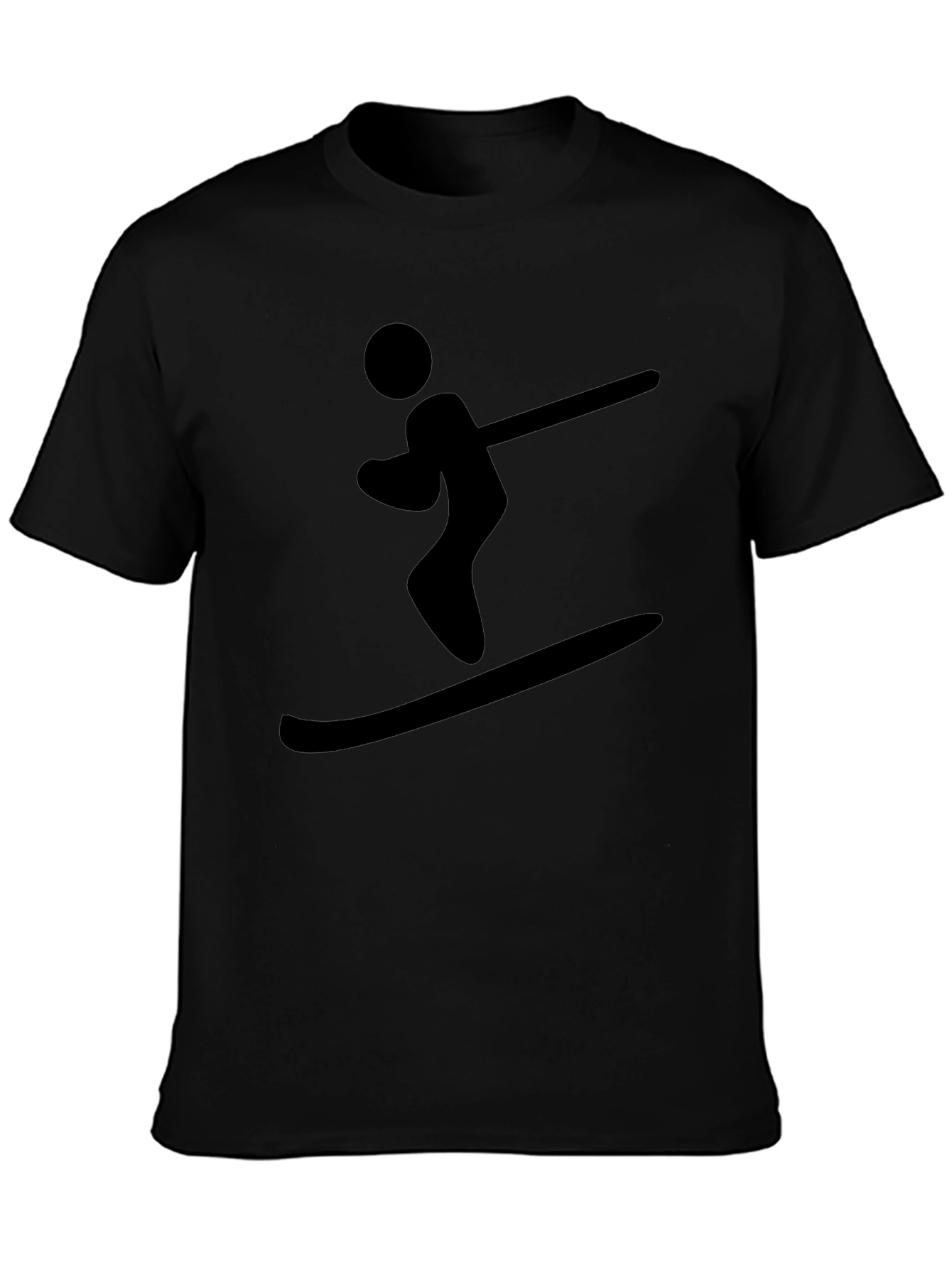 Black Skier Graphic Tee - Cool Sportswear