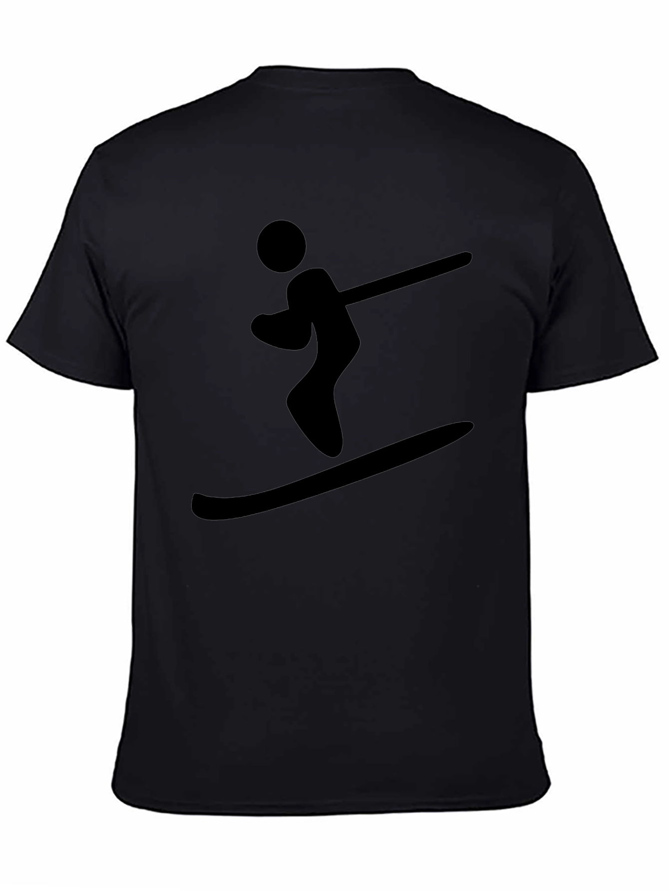 Black Skier Graphic Tee - Cool Sportswear