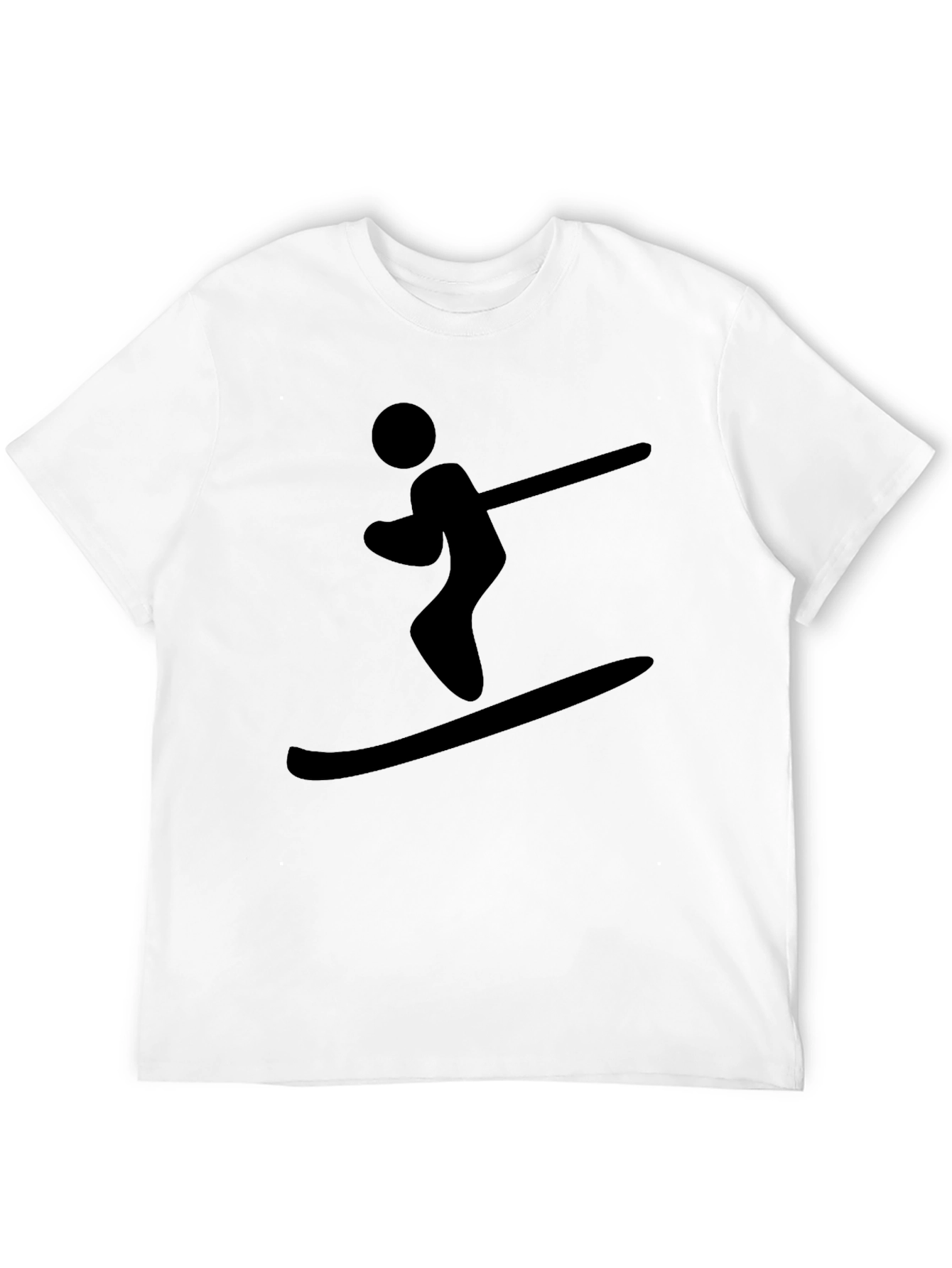 Black Skier Graphic Tee - Cool Sportswear