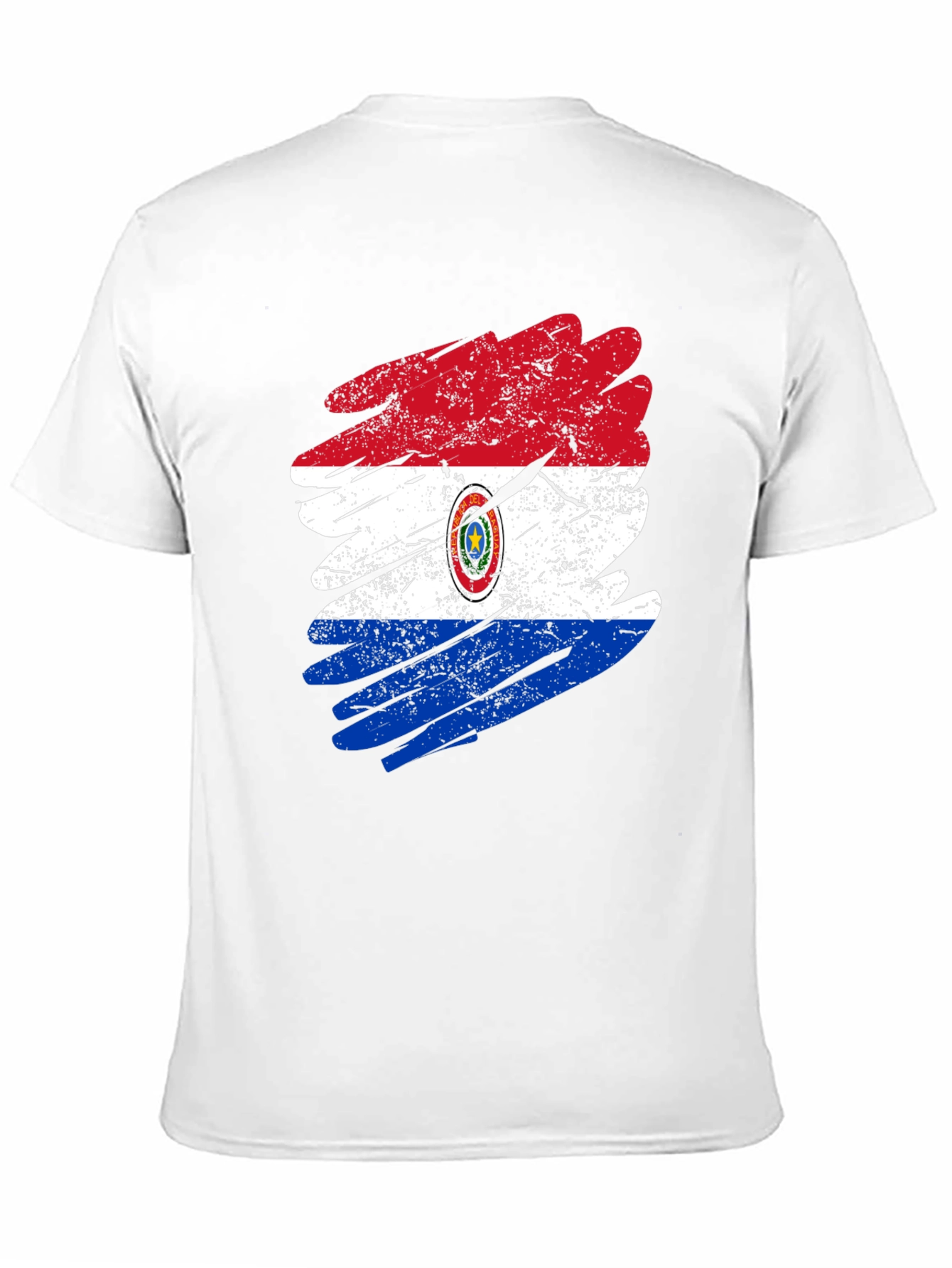 Paraguay Flag Grunge Style Mens Black T-Shirt