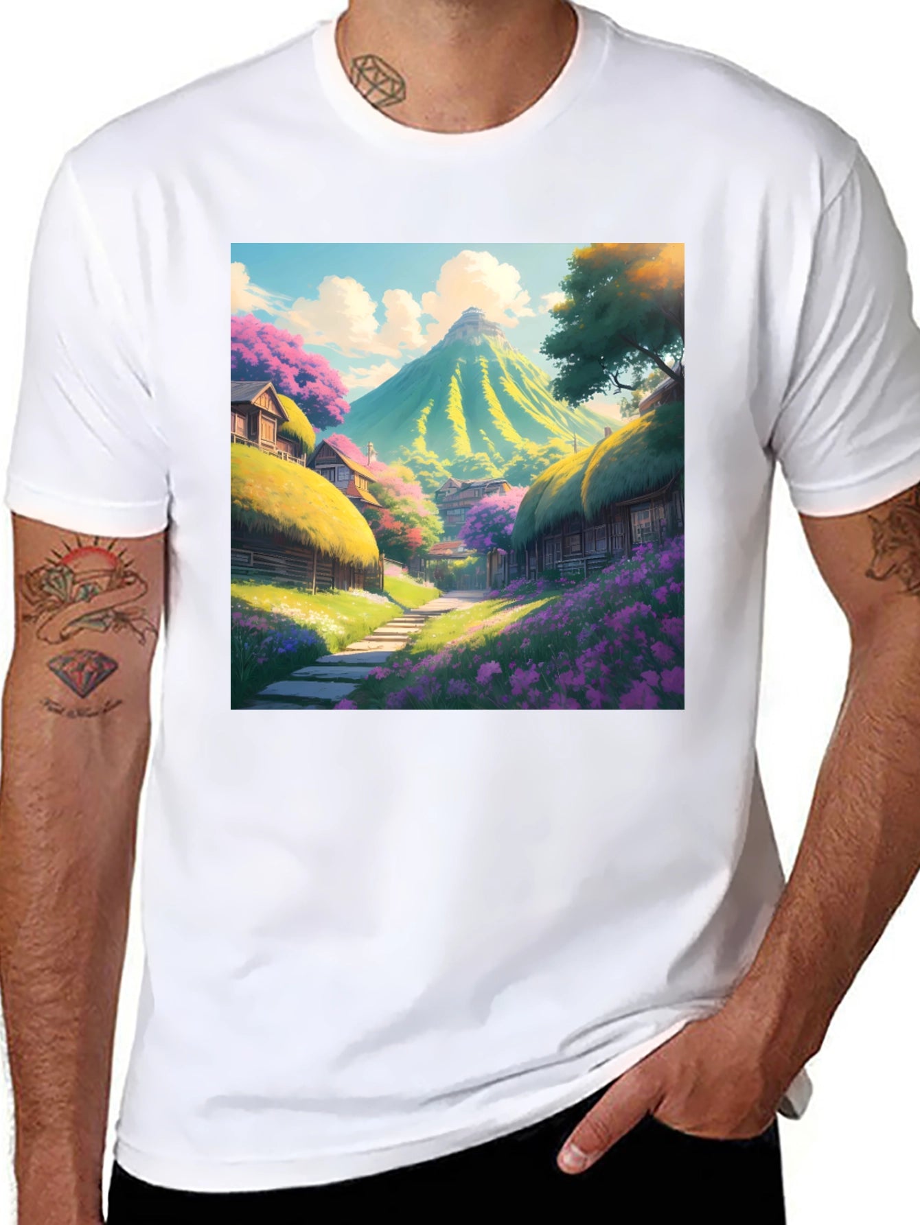 Scenic Mountain Village Graphic Tee