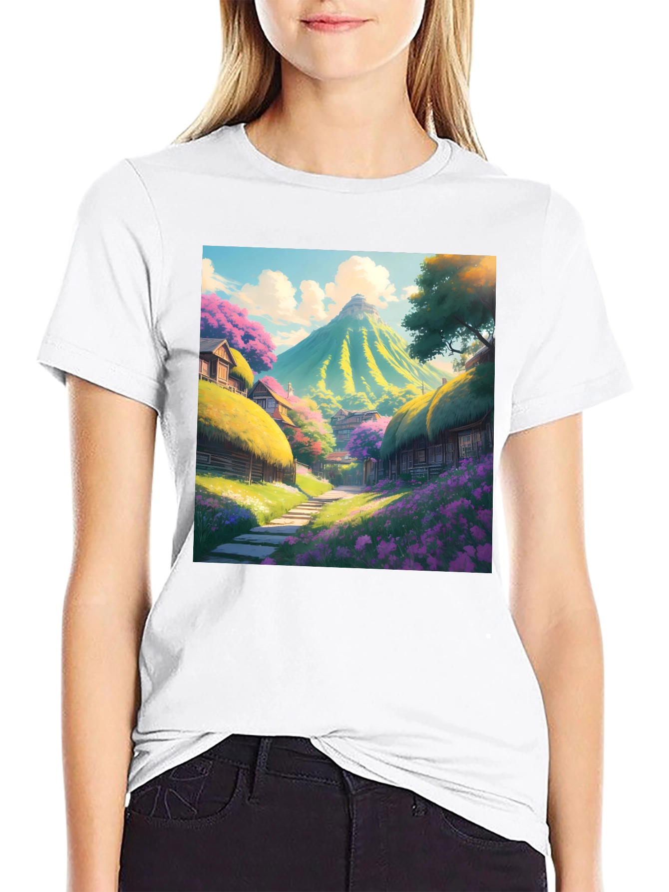 Scenic Mountain Village Graphic Tee