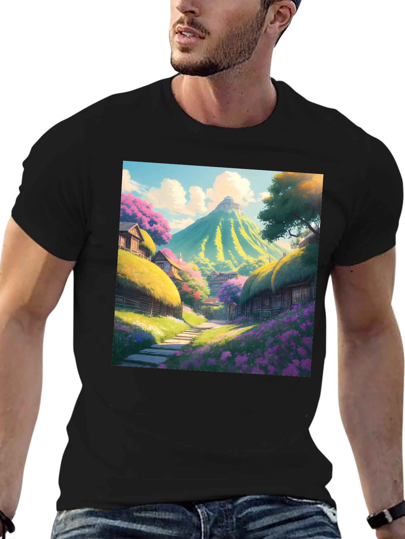 Scenic Mountain Village Graphic Tee