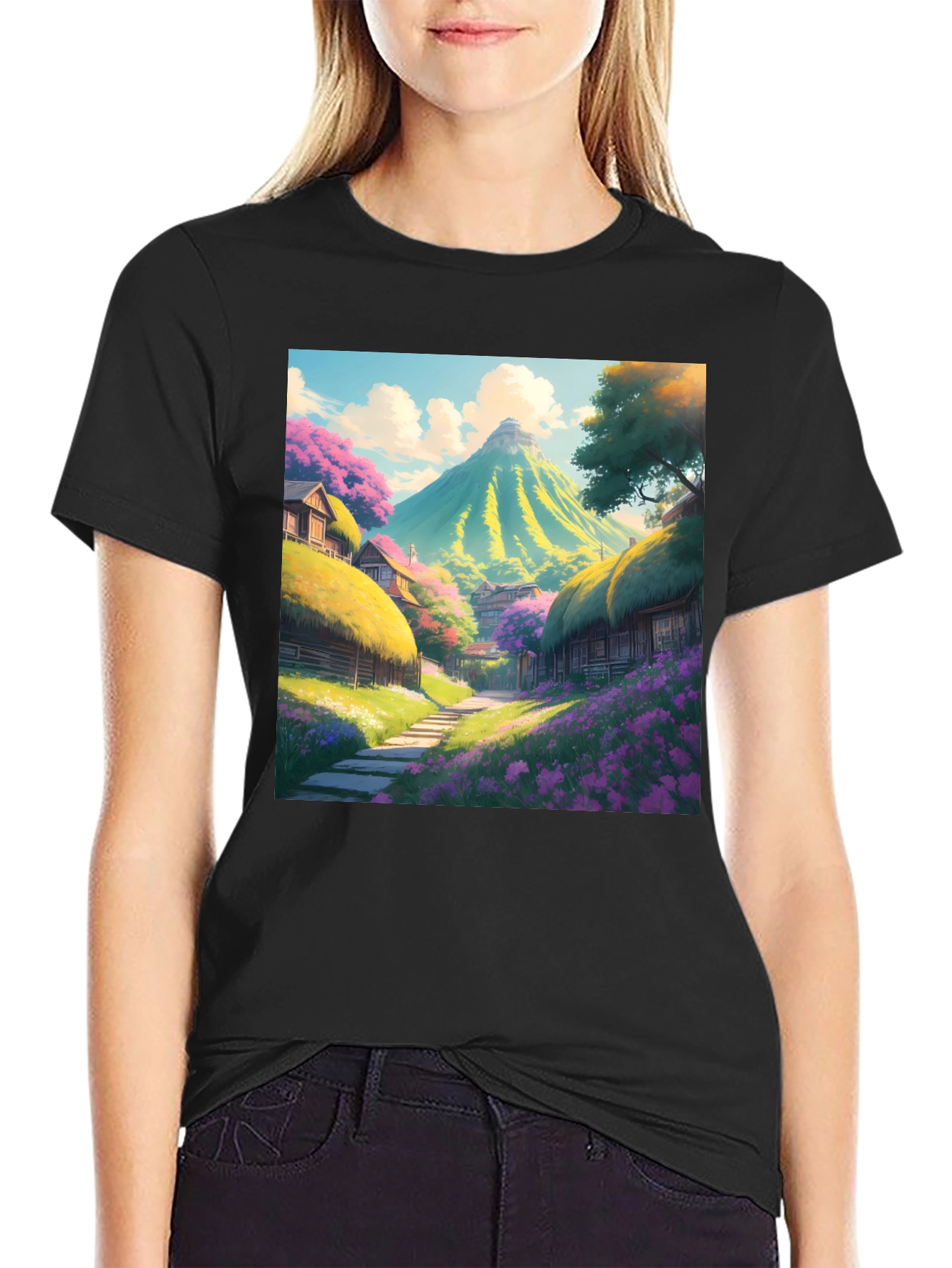 Scenic Mountain Village Graphic Tee