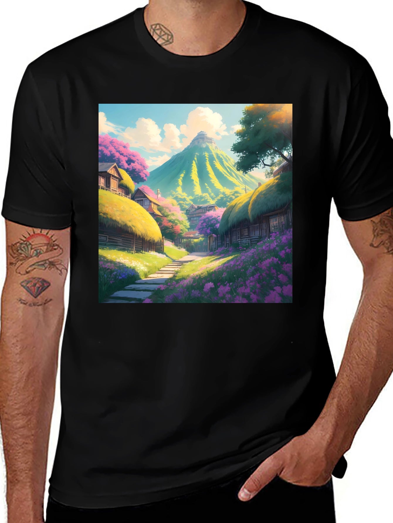 Scenic Mountain Village Graphic Tee