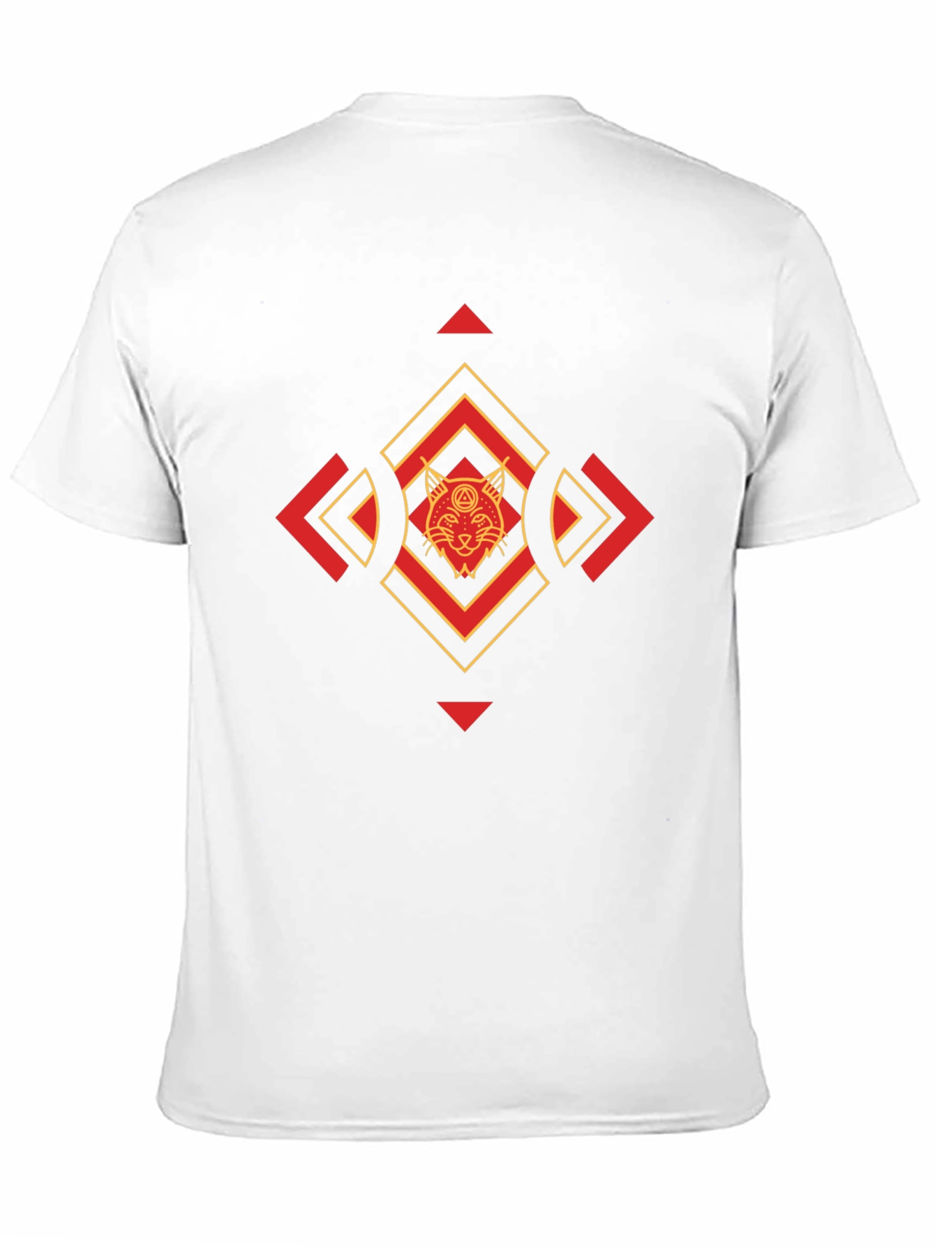 Geometric Cat Graphic Tee - Cool & Stylish